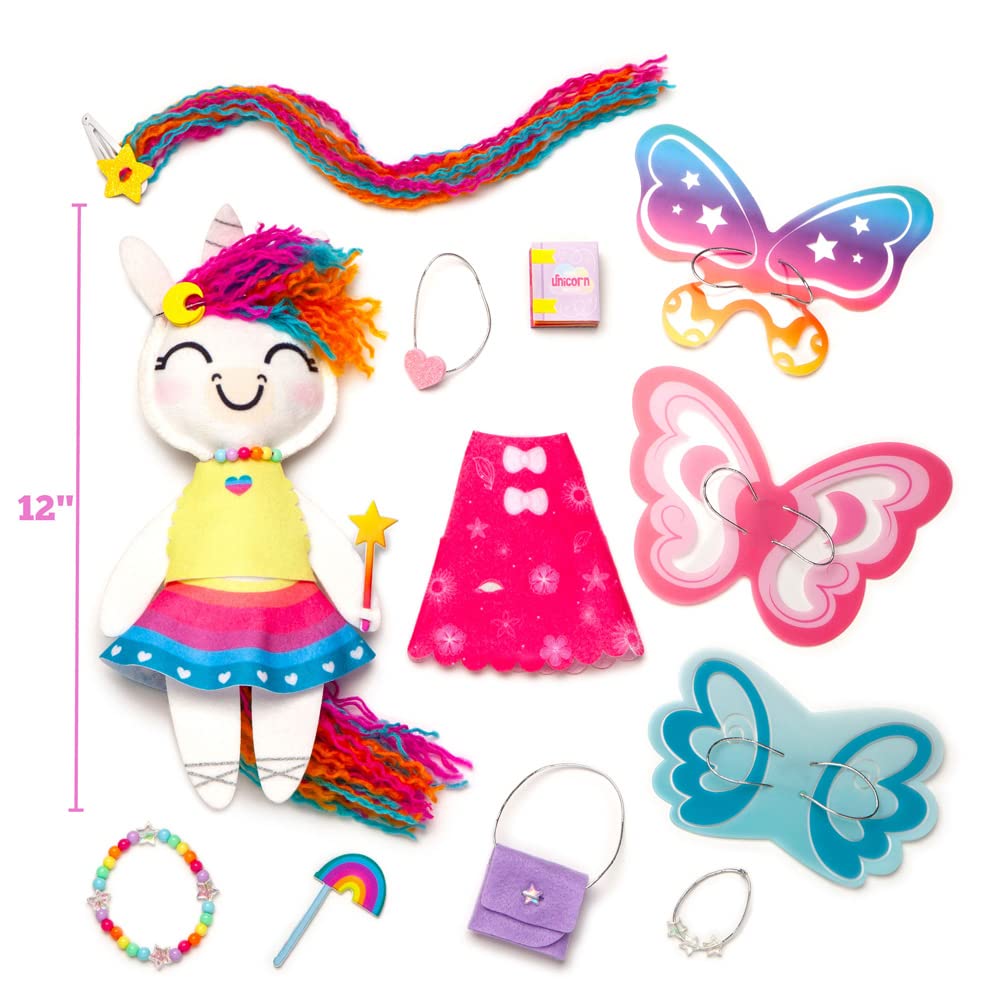 Craft-Tastic Make a Unicorn Friend Craft Kit — Easy-to-Sew Stuffie with Clothes & Accessories (Ages 4+)