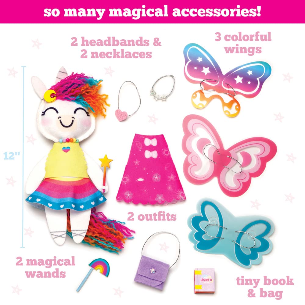 Craft-Tastic Make a Unicorn Friend Craft Kit — Easy-to-Sew Stuffie with Clothes & Accessories (Ages 4+)