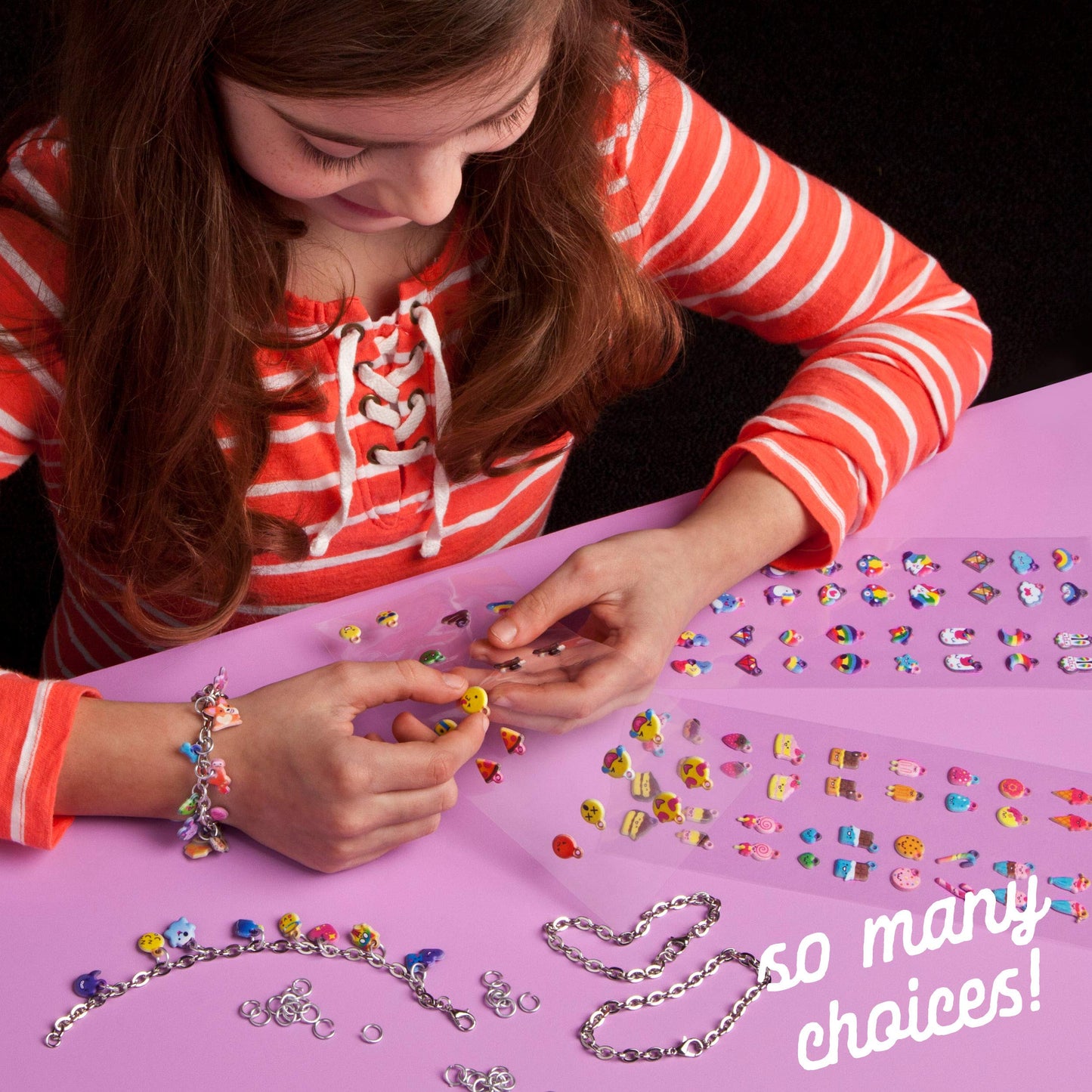 Craft-tastic DIY Puffy Charm Bracelets Kit for Kids — Make 4 Charm Bracelets (Ages 6+)