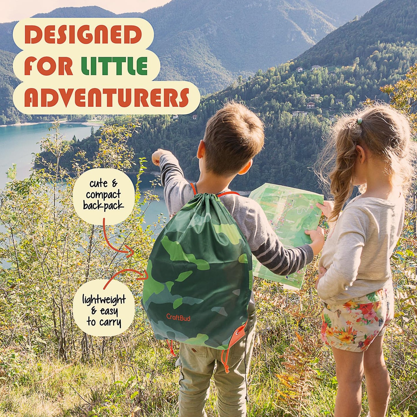 CraftBud Kids Camping Set with Pop-Up Tent – Portable Outdoor Play Kit for Ages 3-6