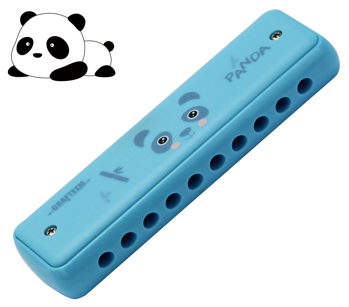 CRAFTEEM Color Blues Harmonica – Key of C for Kids and Beginners | 10-Hole, 20-Tones