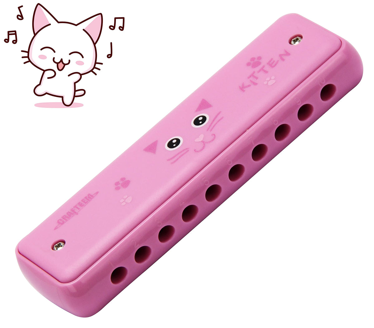 CRAFTEEM Color Blues Harmonica – Key of C for Kids, 10 Hole, 20 Tones
