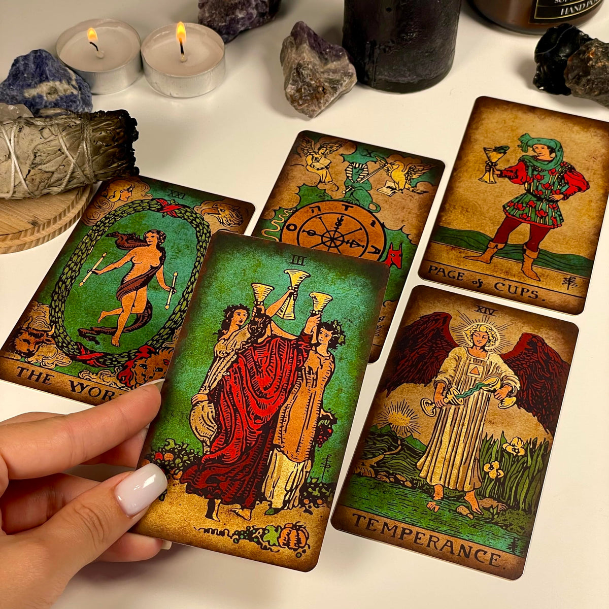 CRAFTERIAN Bright Tarot Cards Deck – 78-Card Tarot Set with Guidebook & Gift Bag