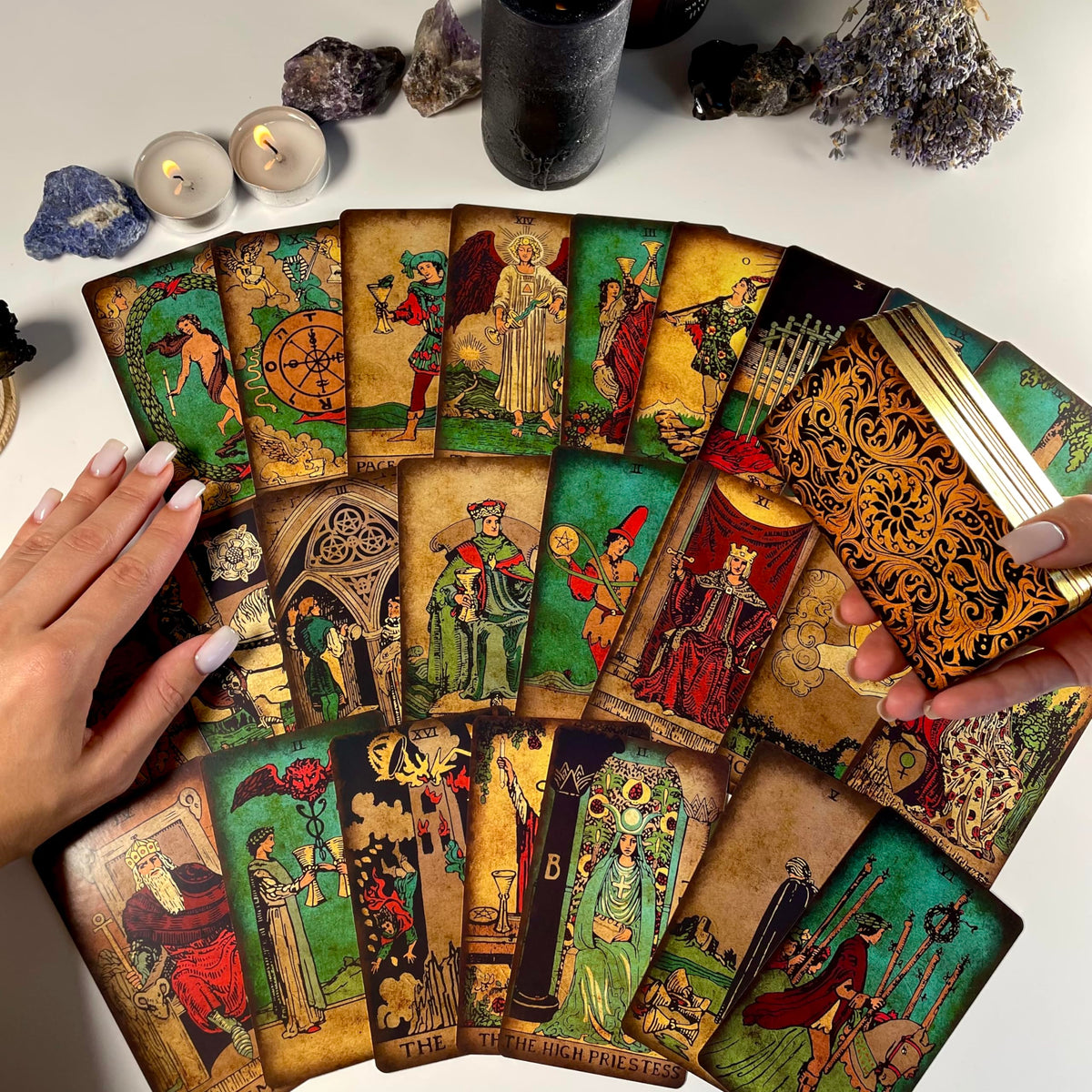 CRAFTERIAN Bright Tarot Cards Deck – 78-Card Tarot Set with Guidebook & Gift Bag