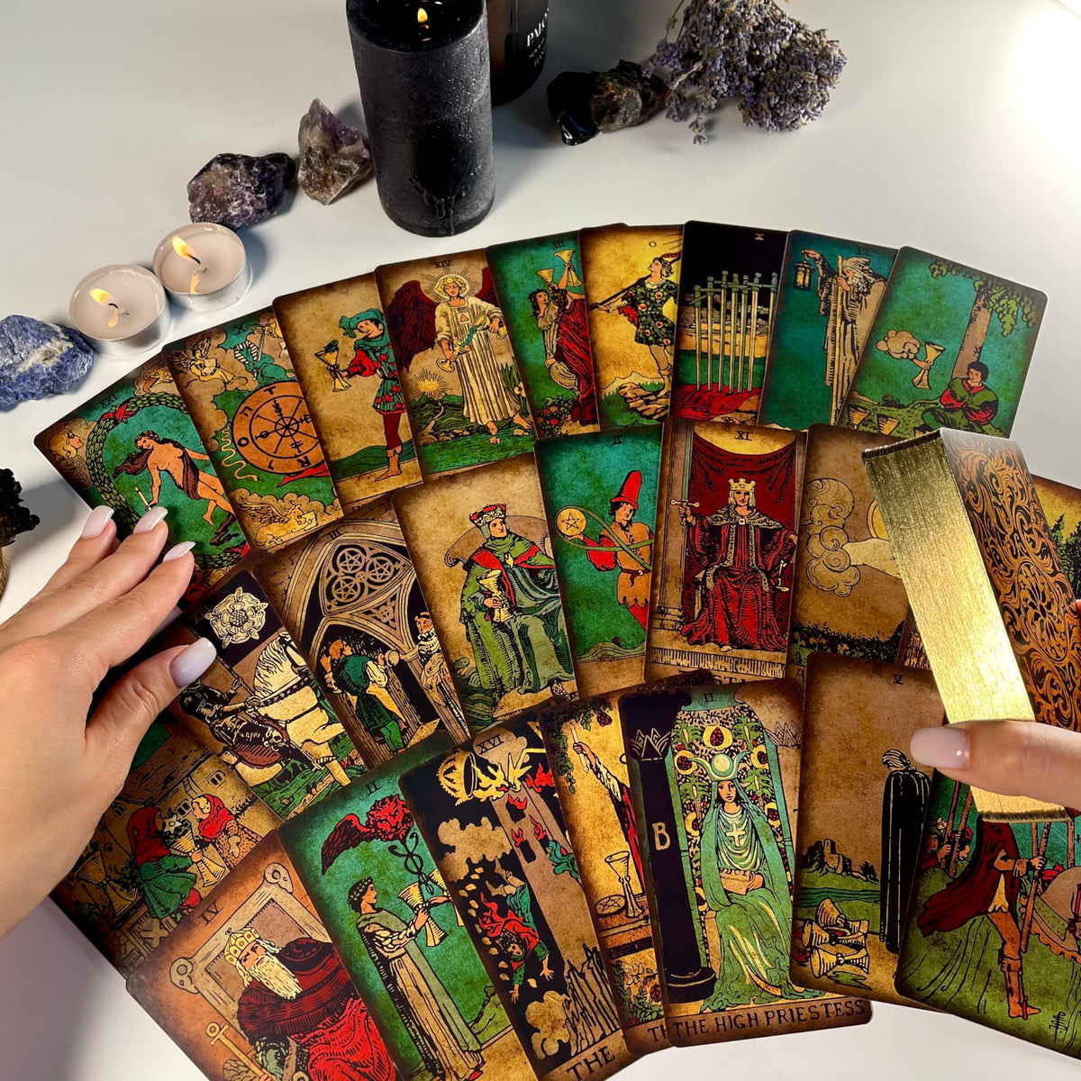 CRAFTERIAN Bright Tarot Cards Deck – 78-Card Tarot Set with Guidebook & Gift Bag