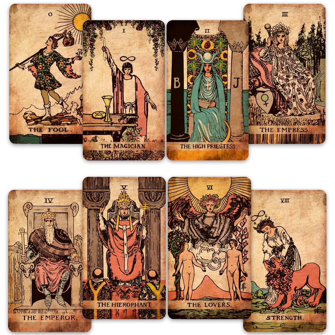 CRAFTERIAN Classic Tarot Set – 78 Gold-Edged Cards with Guidebook