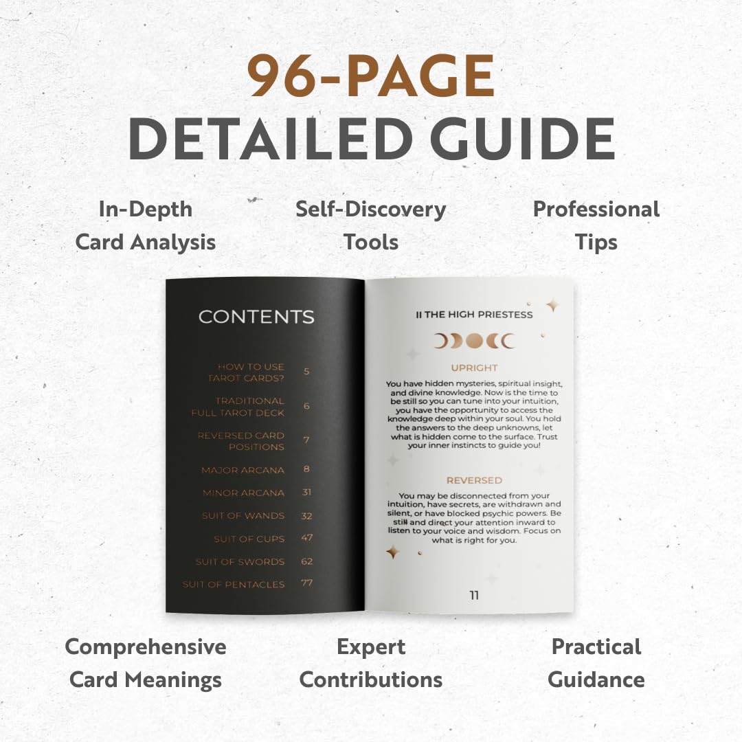 CRAFTERIAN Classic Tarot Set – 78 Gold-Edged Cards with Guidebook
