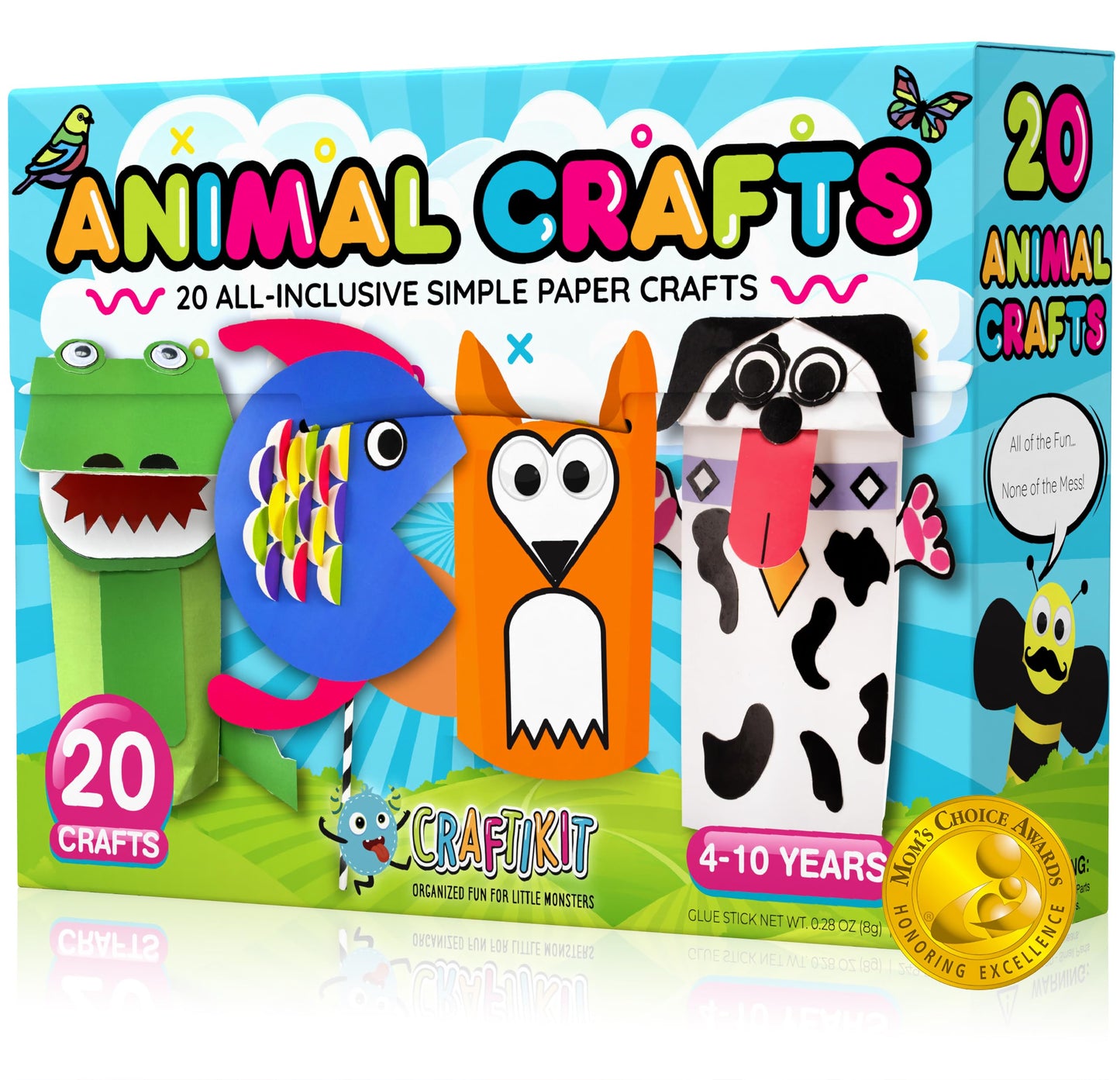 Craftikit® 20 Award-W Winning Animal Craft Kits for Kids 3–10 | All-Inclusive Arts & Crafts Box