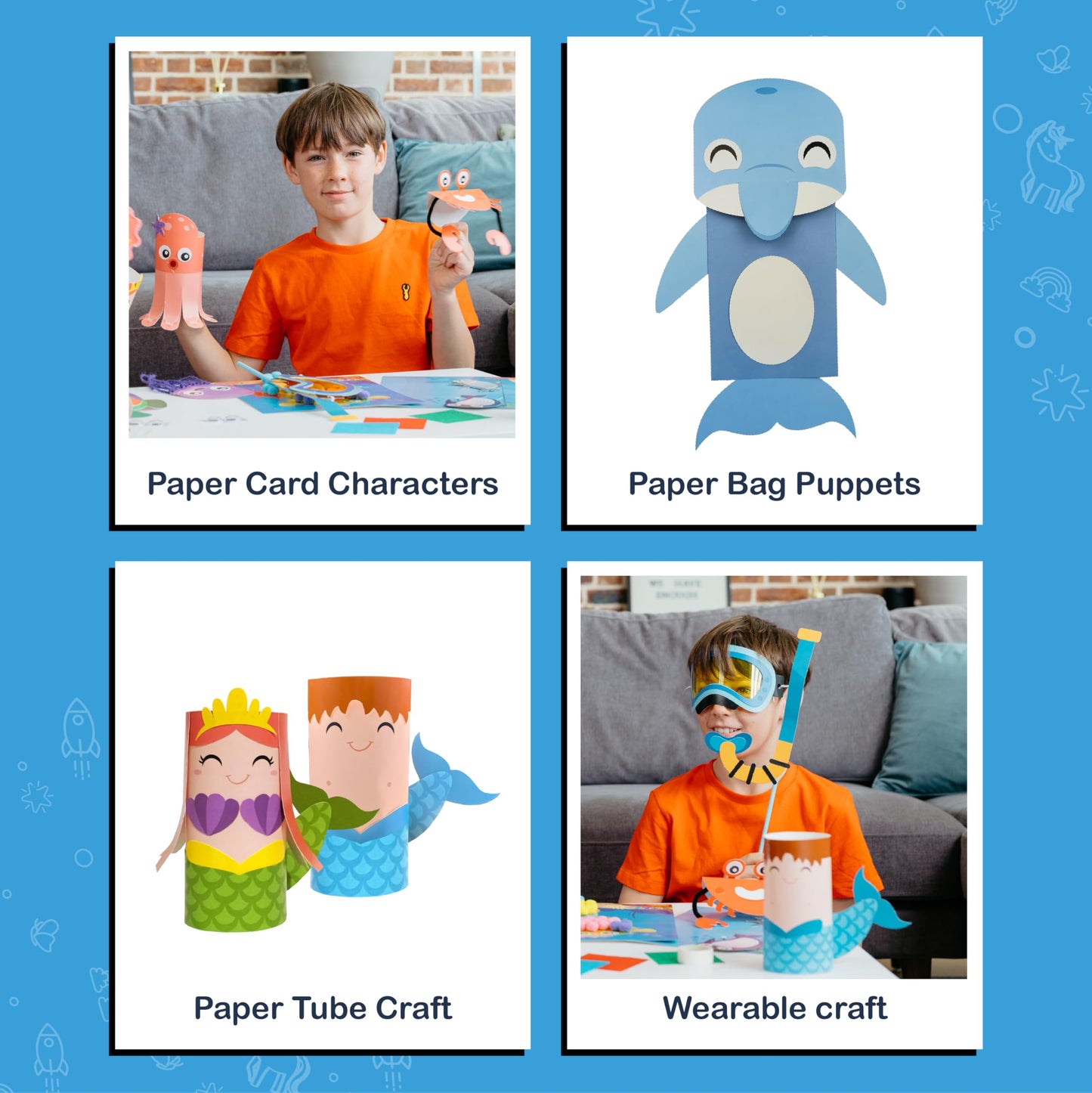 Craftikit 20 Under The Sea Arts & Crafts Kits for Kids – Mermaid & Sea Animals
