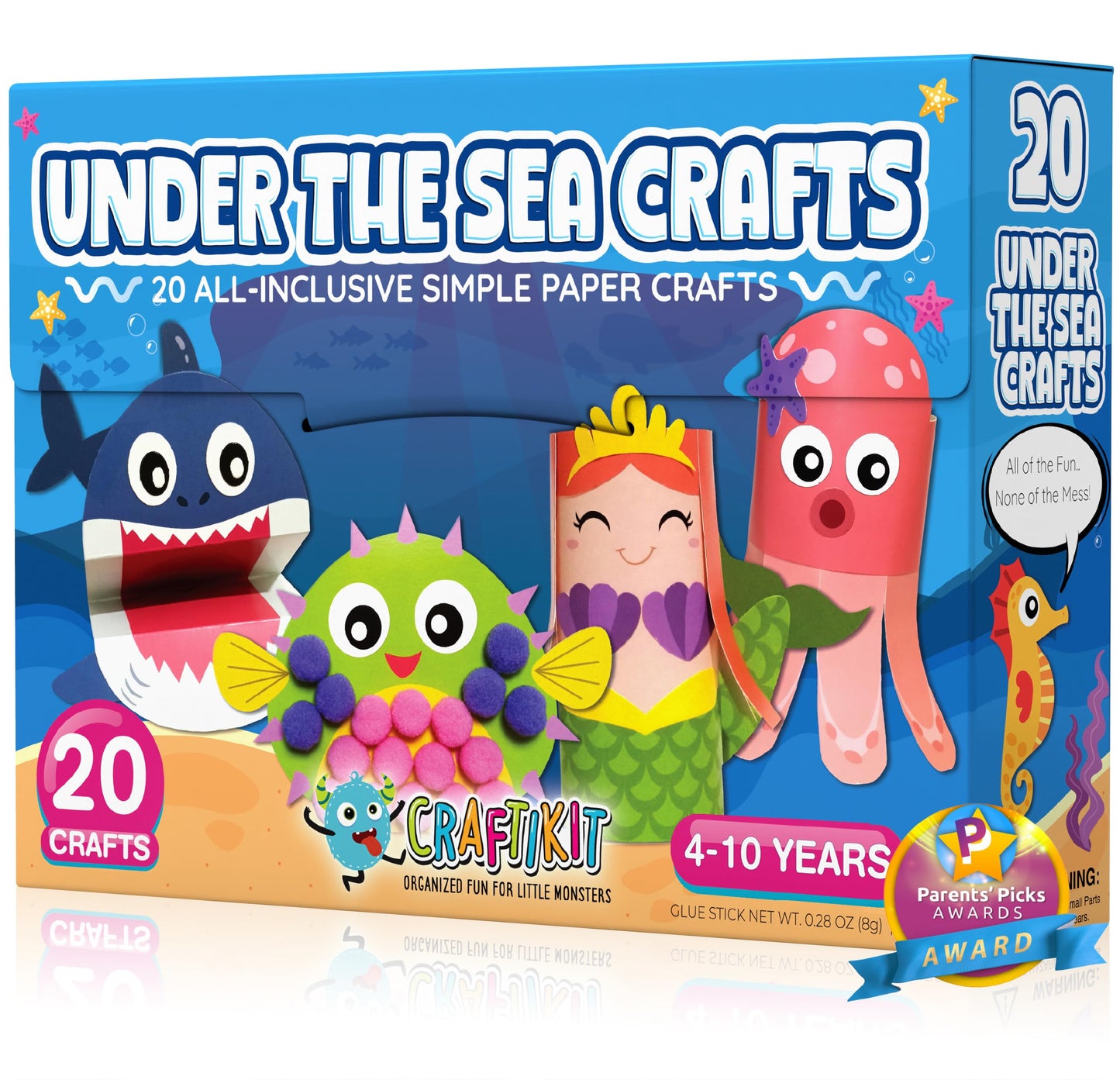 Craftikit 20 Under The Sea Arts & Crafts Kits for Kids – Mermaid & Sea Animals
