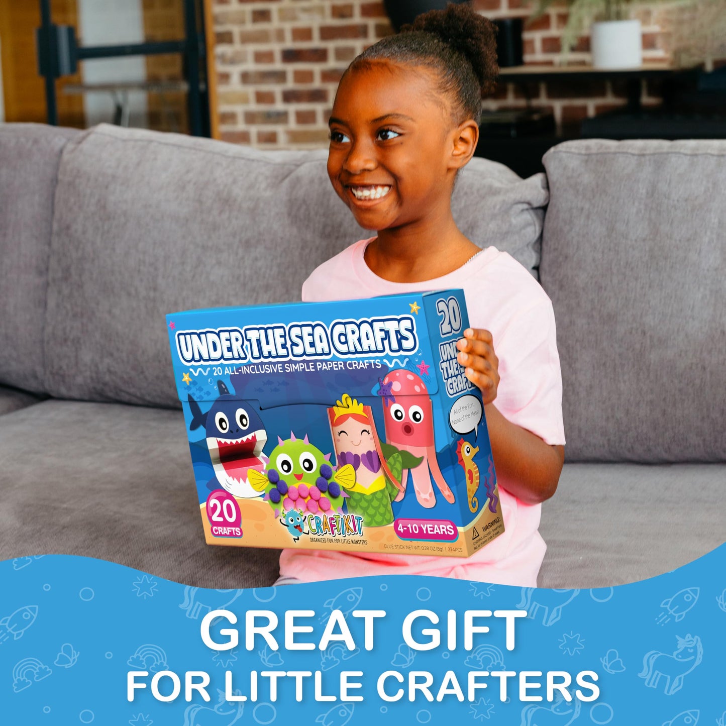 Craftikit 20 Under The Sea Arts & Crafts Kits for Kids – Mermaid & Sea Animals