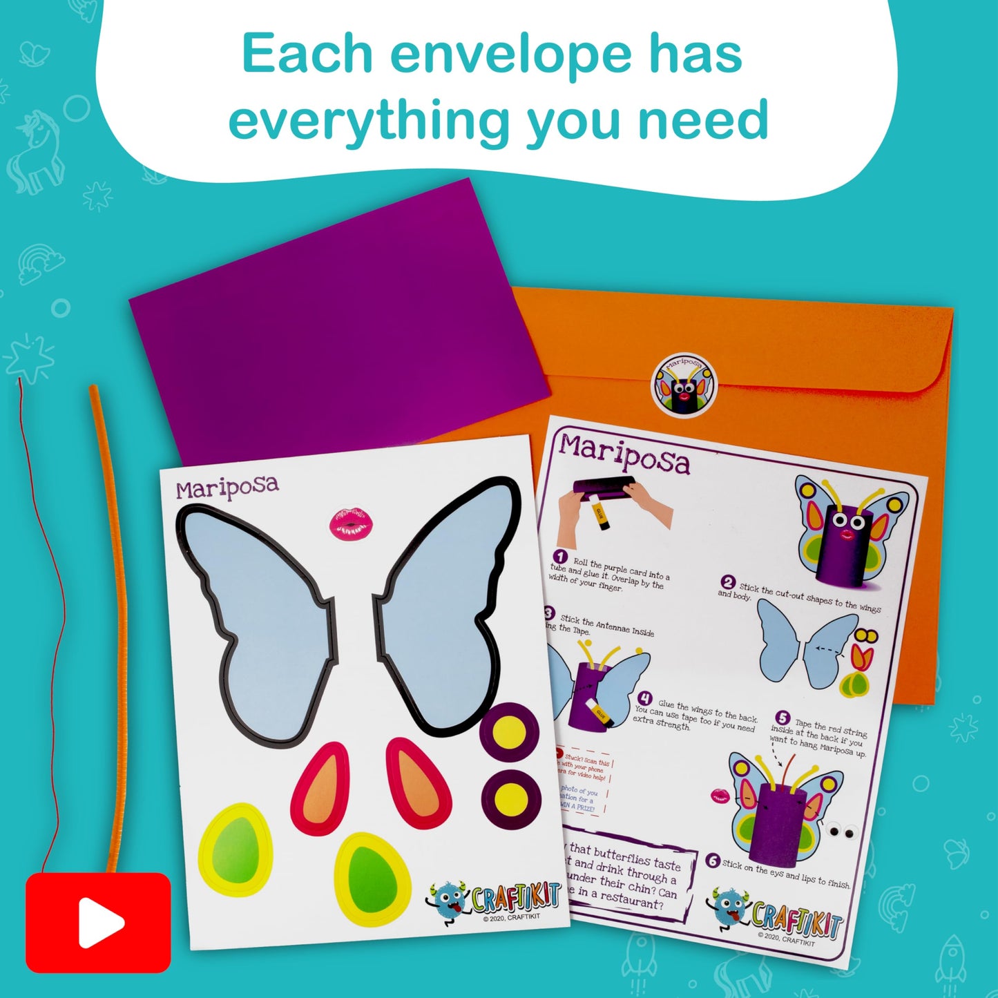 Craftikit® 20 Award-W Winning Animal Craft Kits for Kids 3–10 | All-Inclusive Arts & Crafts Box