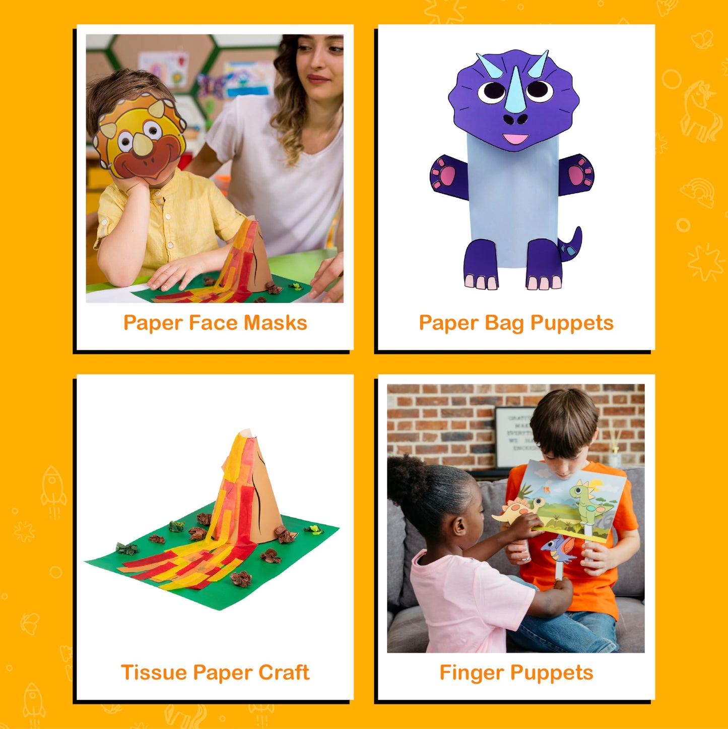 Craftikit® 20 Award-Winning Dinosaur Crafts for Kids – All-Inclusive Montessori-Style Craft Kit (Ages 3–10)