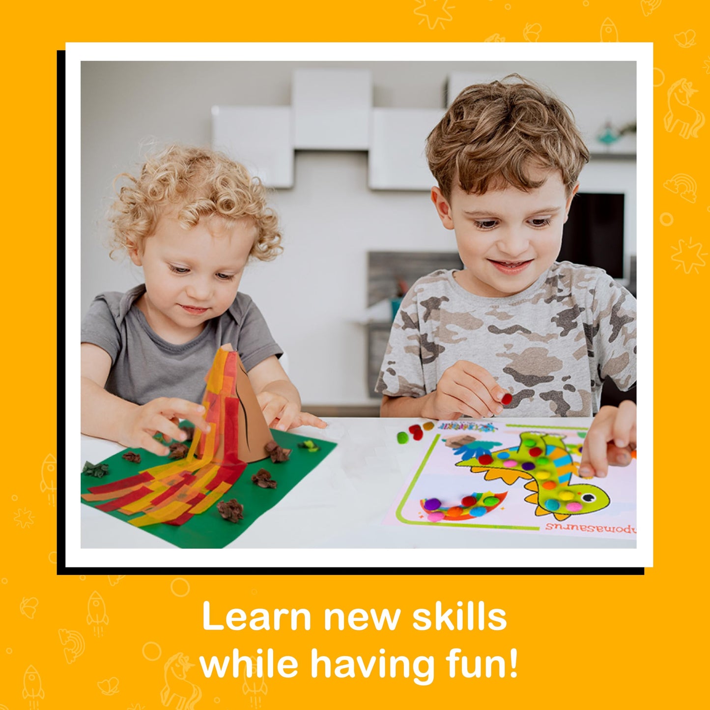 Craftikit® 20 Award-Winning Dinosaur Crafts for Kids – All-Inclusive Montessori-Style Craft Kit (Ages 3–10)