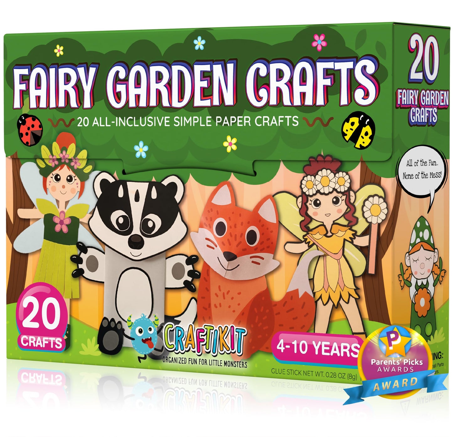 Craftikit – 20 Award-Winning Fairy Garden Crafts for Kids | All-Inclusive Paper Toddler Craft Kit (Ages 3–10)