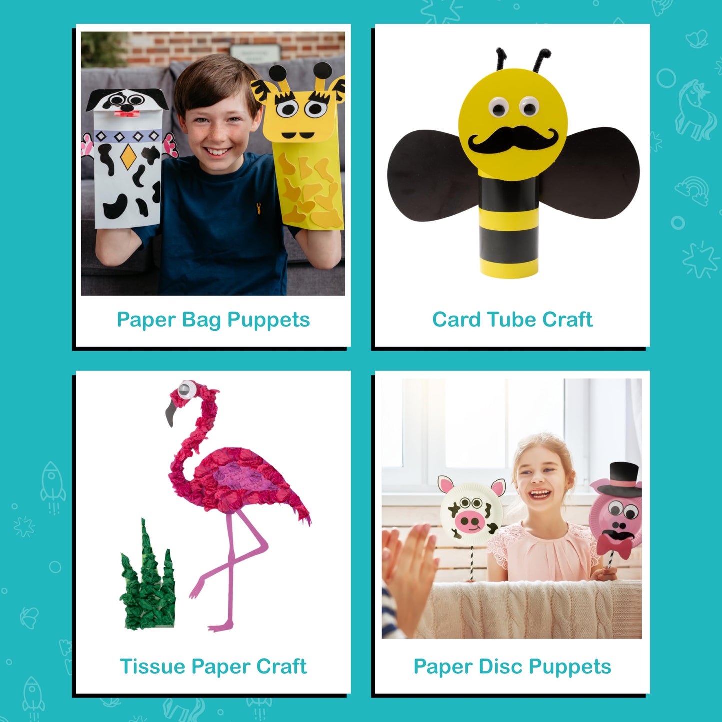 Craftikit® 20 Award-W Winning Animal Craft Kits for Kids 3–10 | All-Inclusive Arts & Crafts Box