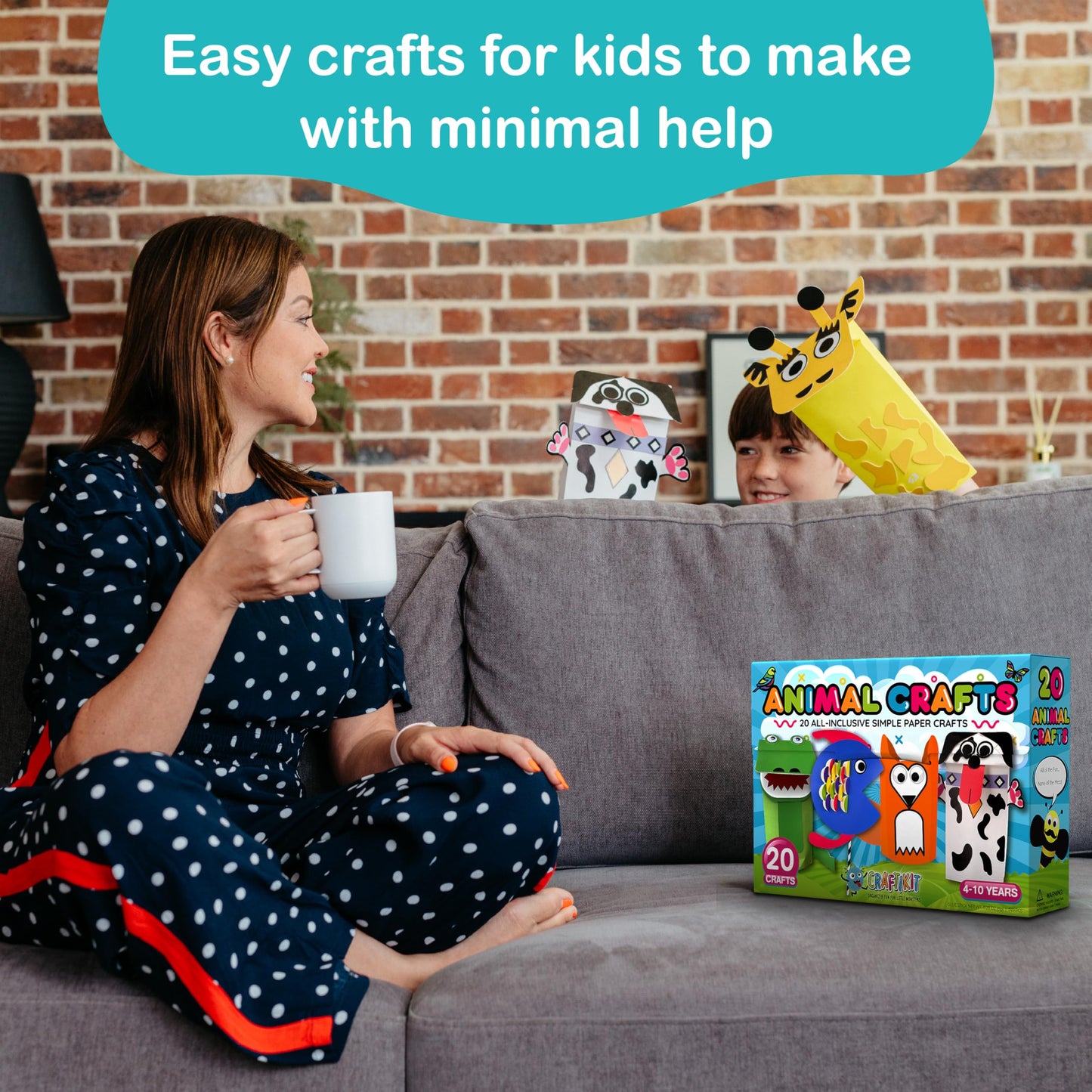 Craftikit® 20 Award-W Winning Animal Craft Kits for Kids 3–10 | All-Inclusive Arts & Crafts Box