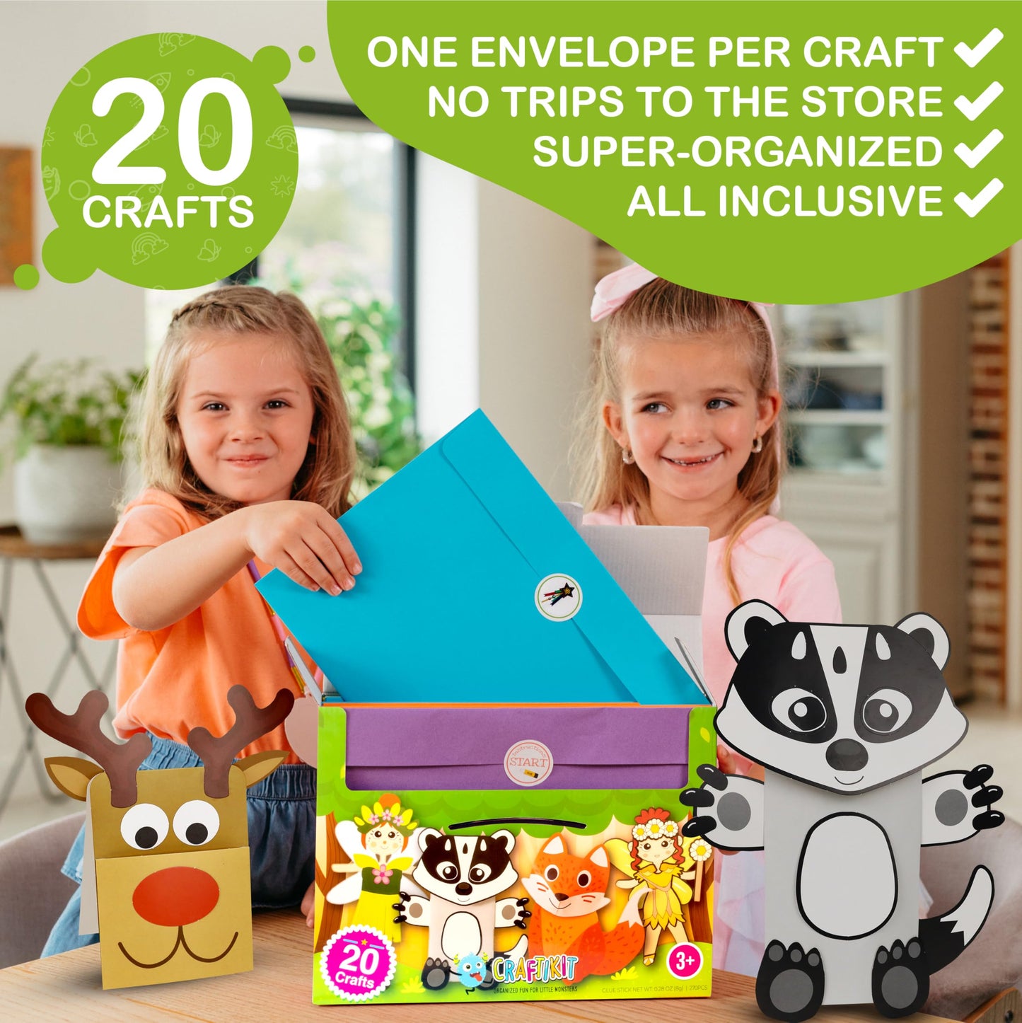 Craftikit – 20 Award-Winning Fairy Garden Crafts for Kids | All-Inclusive Paper Toddler Craft Kit (Ages 3–10)