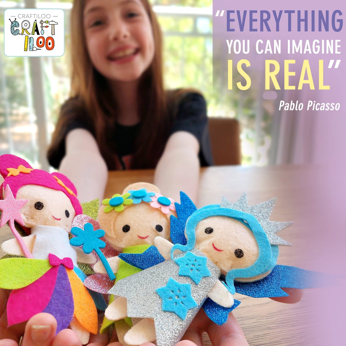 CRAFTILOO Fairy Sewing Kit for Kids — 5 Easy Felt Plush Projects