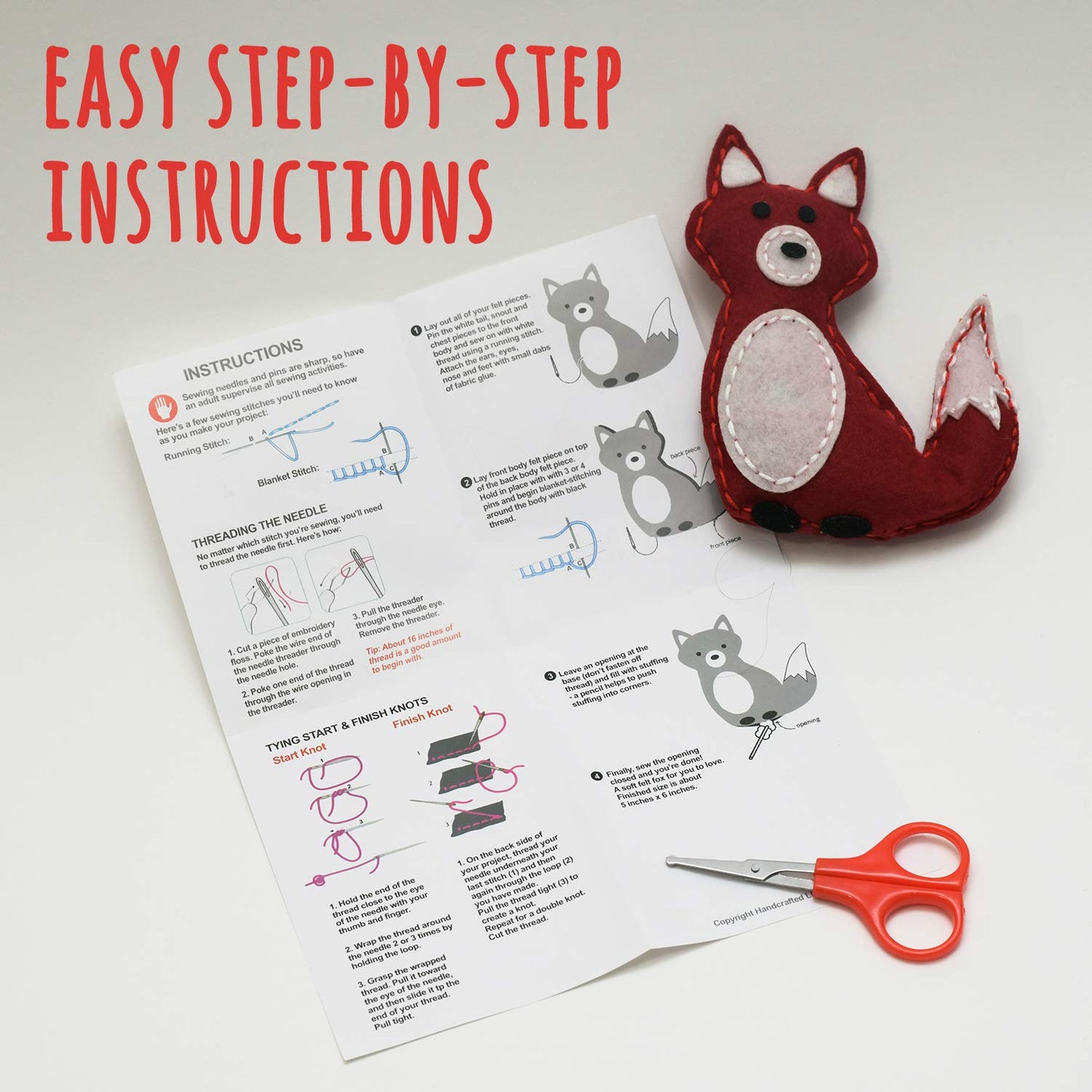 CraftLab Woodland Animals Kids Sewing Kit – Educational Beginner Craft for Ages 7–13