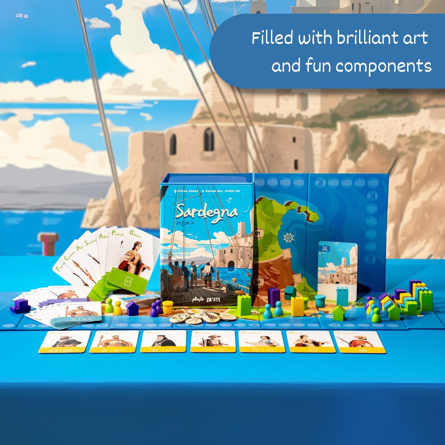Crafty Games Sardegna Gateway: Area Control Board Game by Stefan Dorra | 30 Min, 2-4 Players