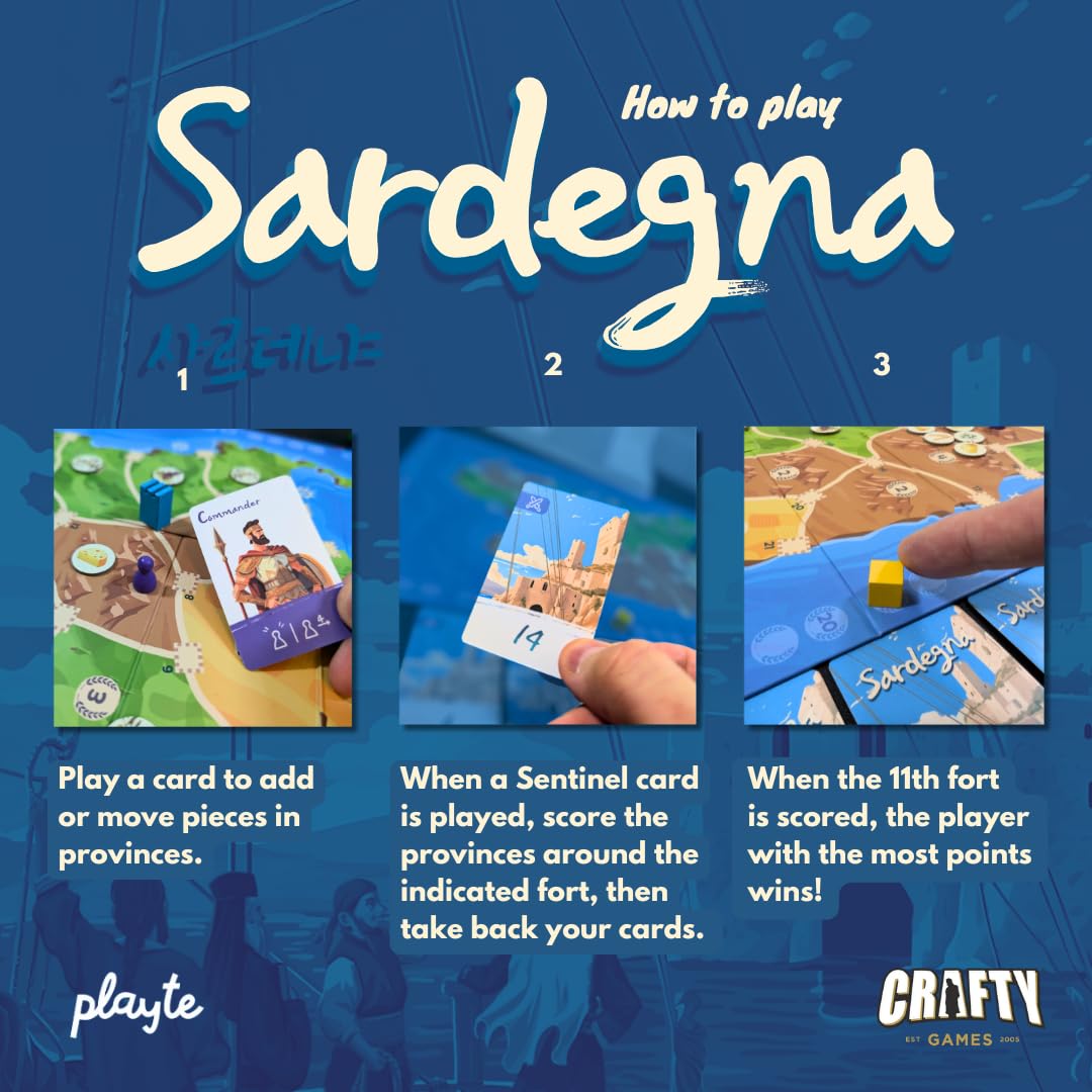 Crafty Games Sardegna Gateway: Area Control Board Game by Stefan Dorra | 30 Min, 2-4 Players