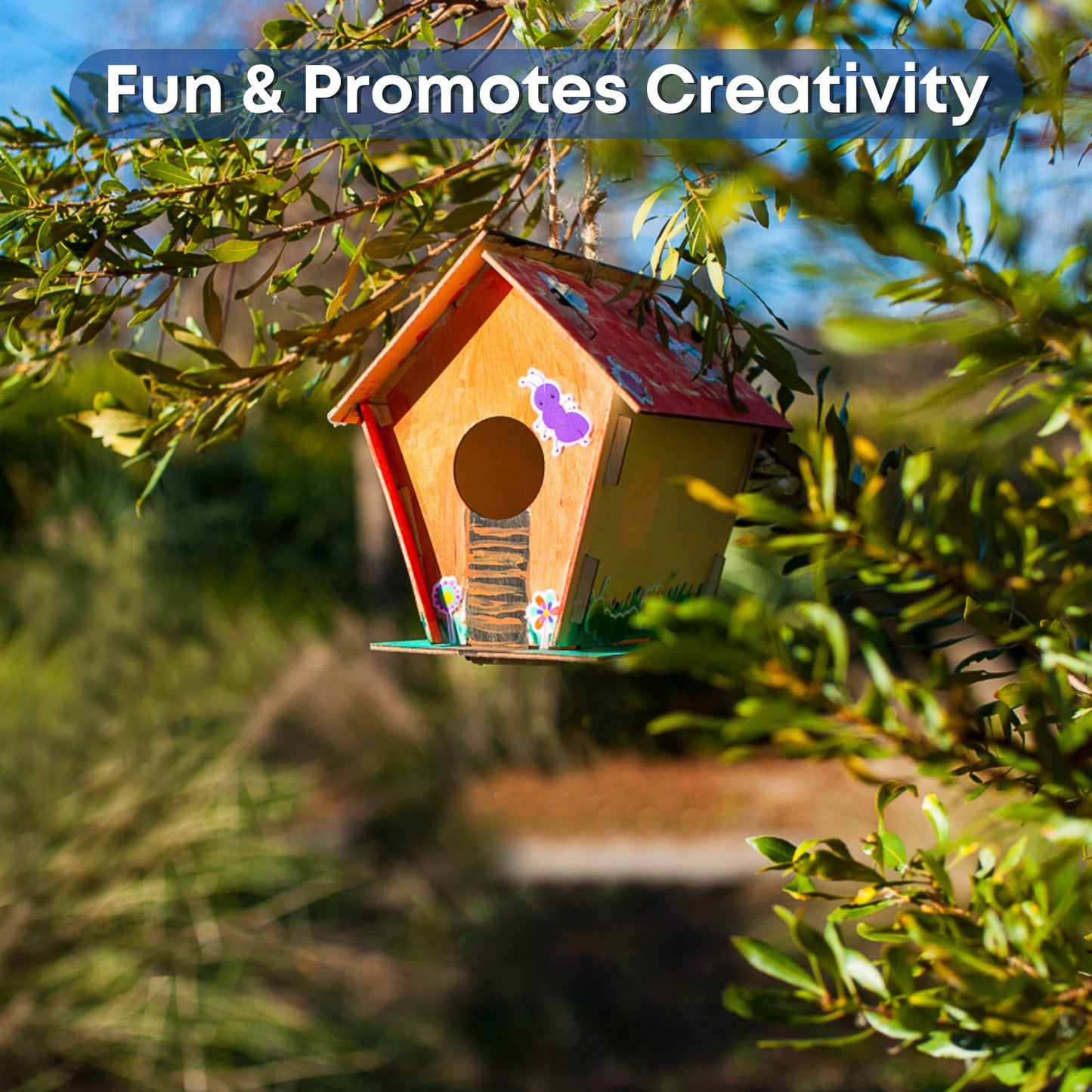 Crafty Happitooys Birdhouse Kit – 15 Unfinished Wood Bird Houses for Kids to Paint | Wooden Arts & Craft Kit