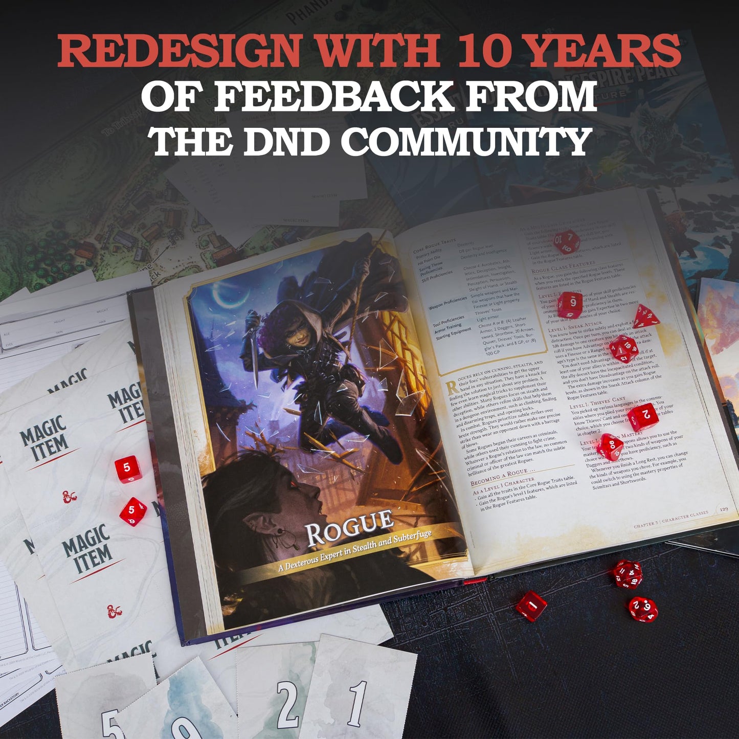 CraftyCrocodile 2024 D&D Player's Handbook Bundle + Dice Sets & Printable Kit