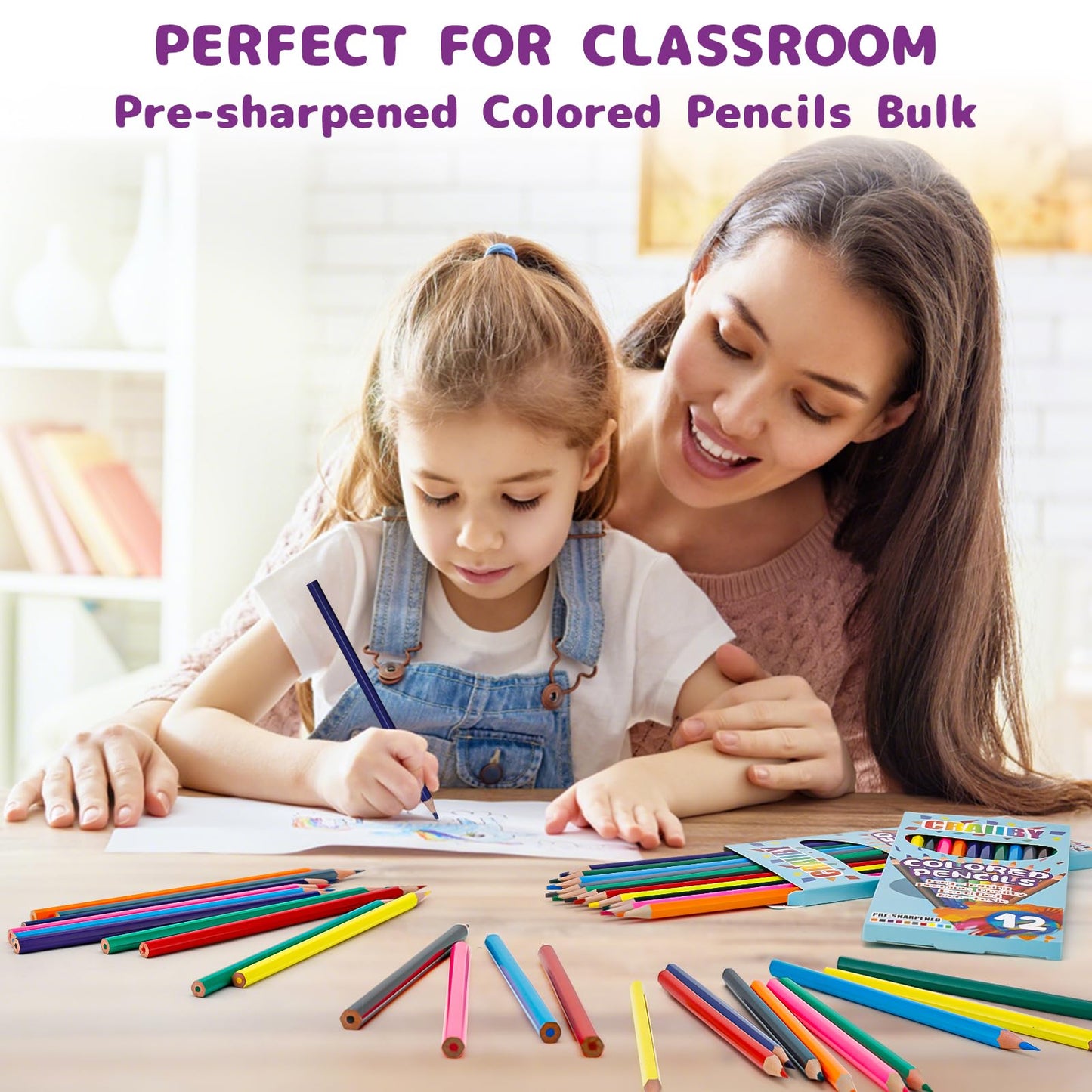 Craiiby Premium Colored Pencils – 288-Count Bulk Set (24 Packs, 12 Colors Each)