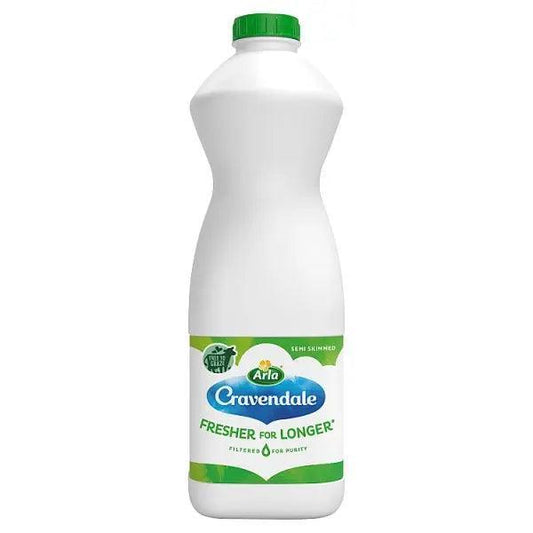 Cravendale Filtered Fresh Semi Skimmed Milk 1L Fresher for Longer (Case of 6)