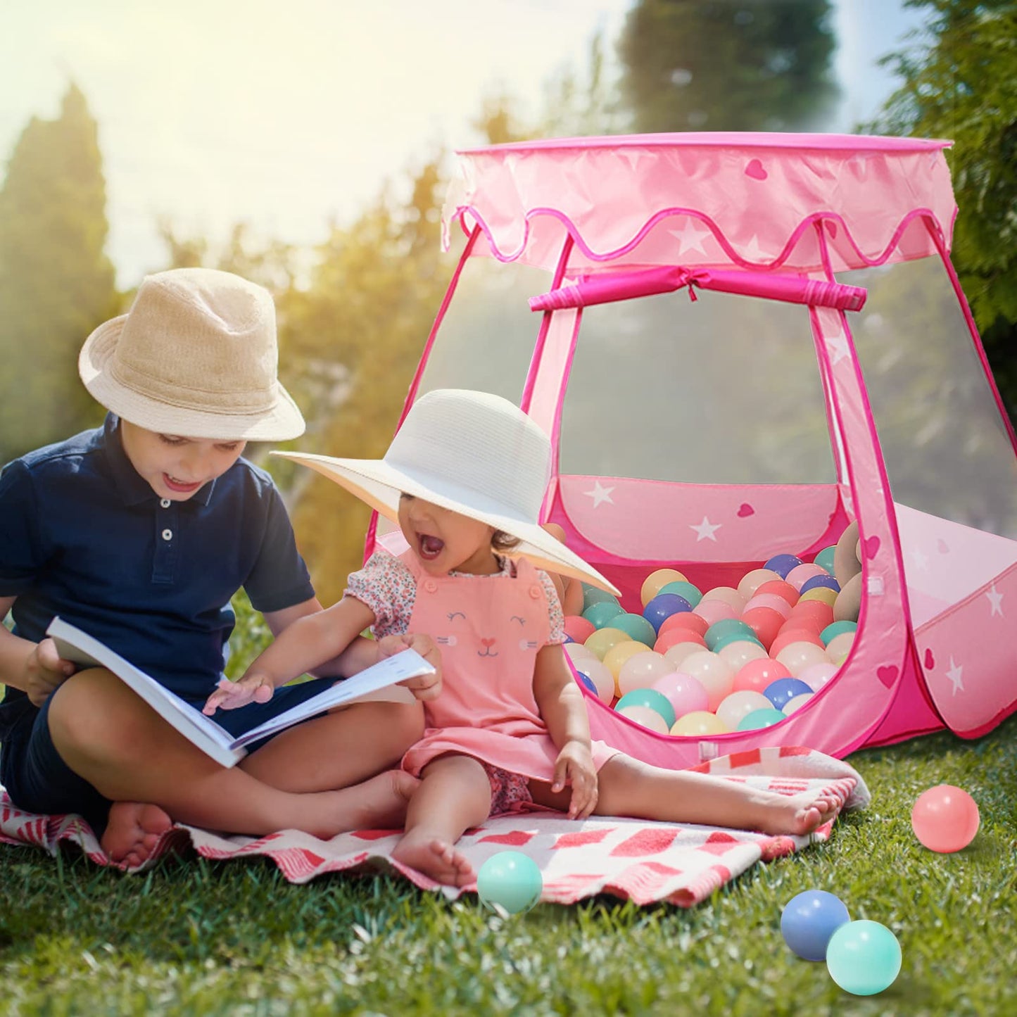 Crayline Pink Princess Tent – Pop Up Ball Pit for Toddlers