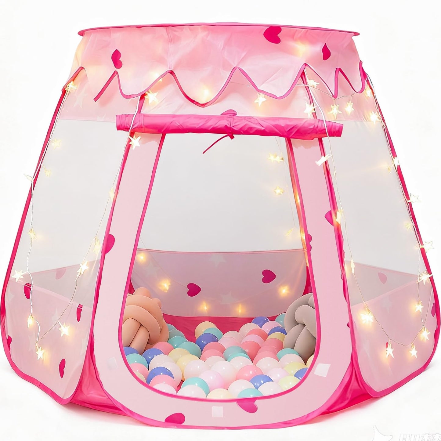 Crayline Pop Up Princess Tent with Star Light – Easy 1-Second Setup, Pink