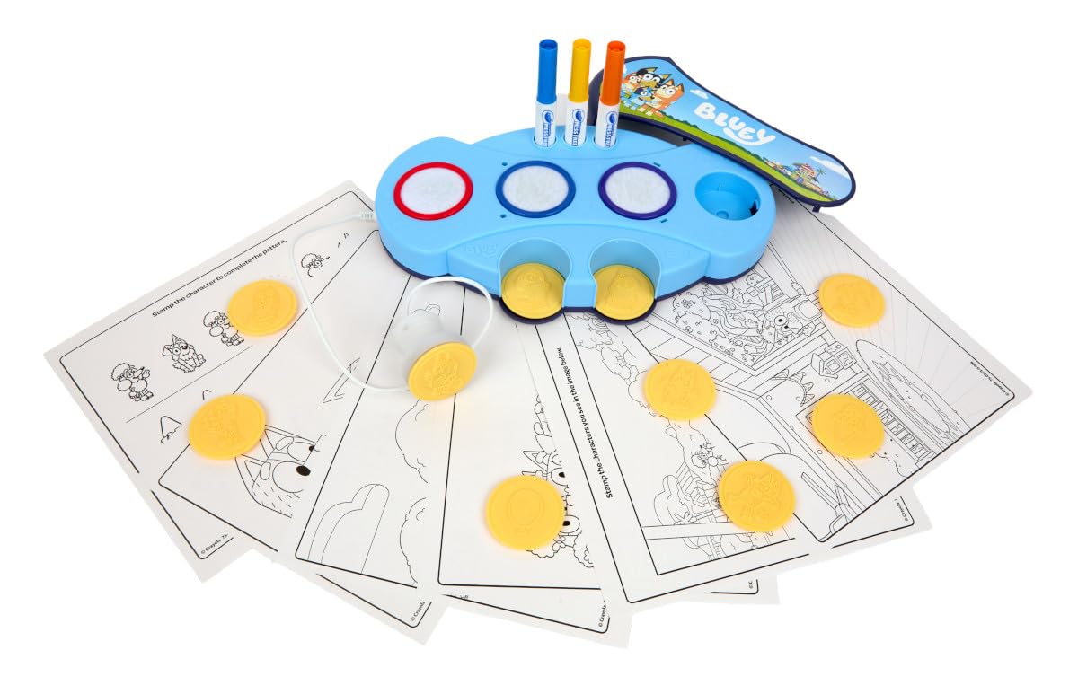 Crayola Magic Light Up Bluey Stamper – Mess-Free Coloring & Stamping Kit for Kids
