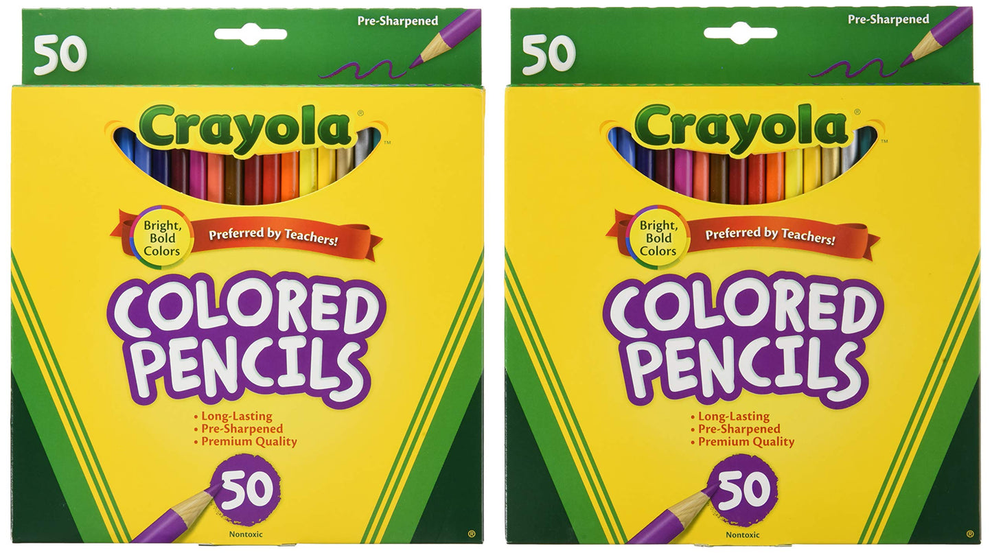 Crayola 50ct Long Colored Pencils (68-4050) – Pack of 2