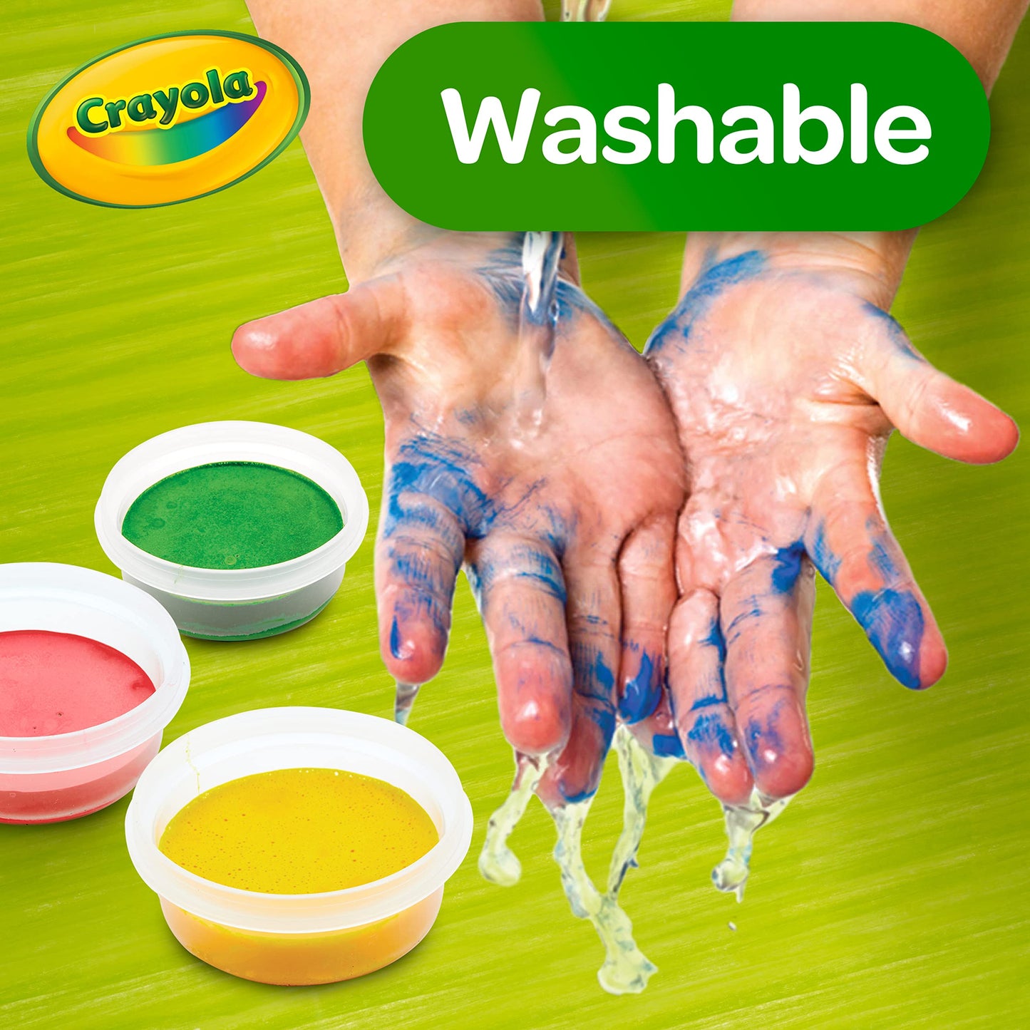 Crayola Spill Proof Paint Set (8ct) – Washable Toddler Paint Kit with 3 Brushes, 2 Trays & 40 Activity Pages