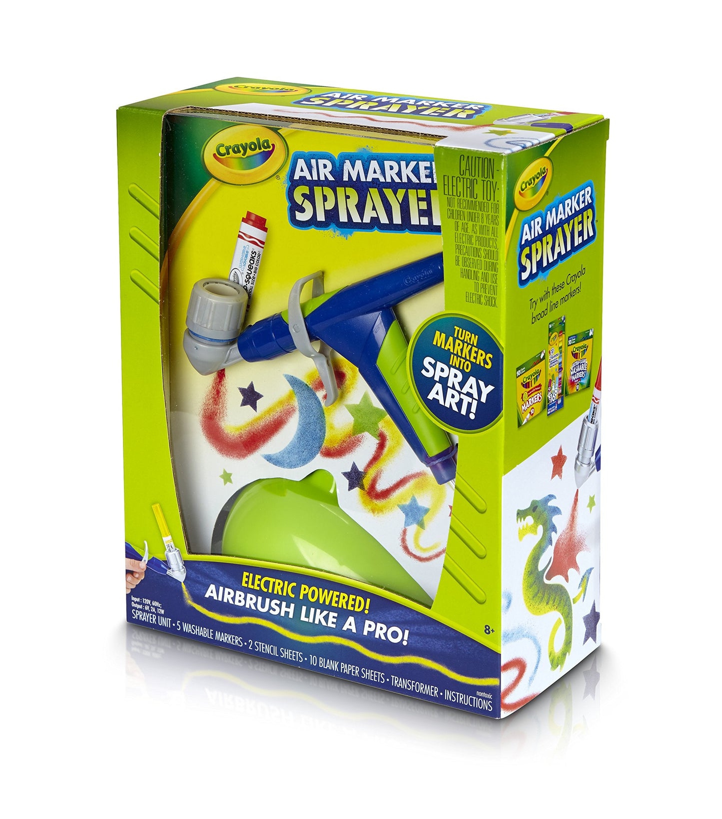 Crayola Air Marker Sprayer Airbrush Kit – Creative Gift for Kids Aged 8–10