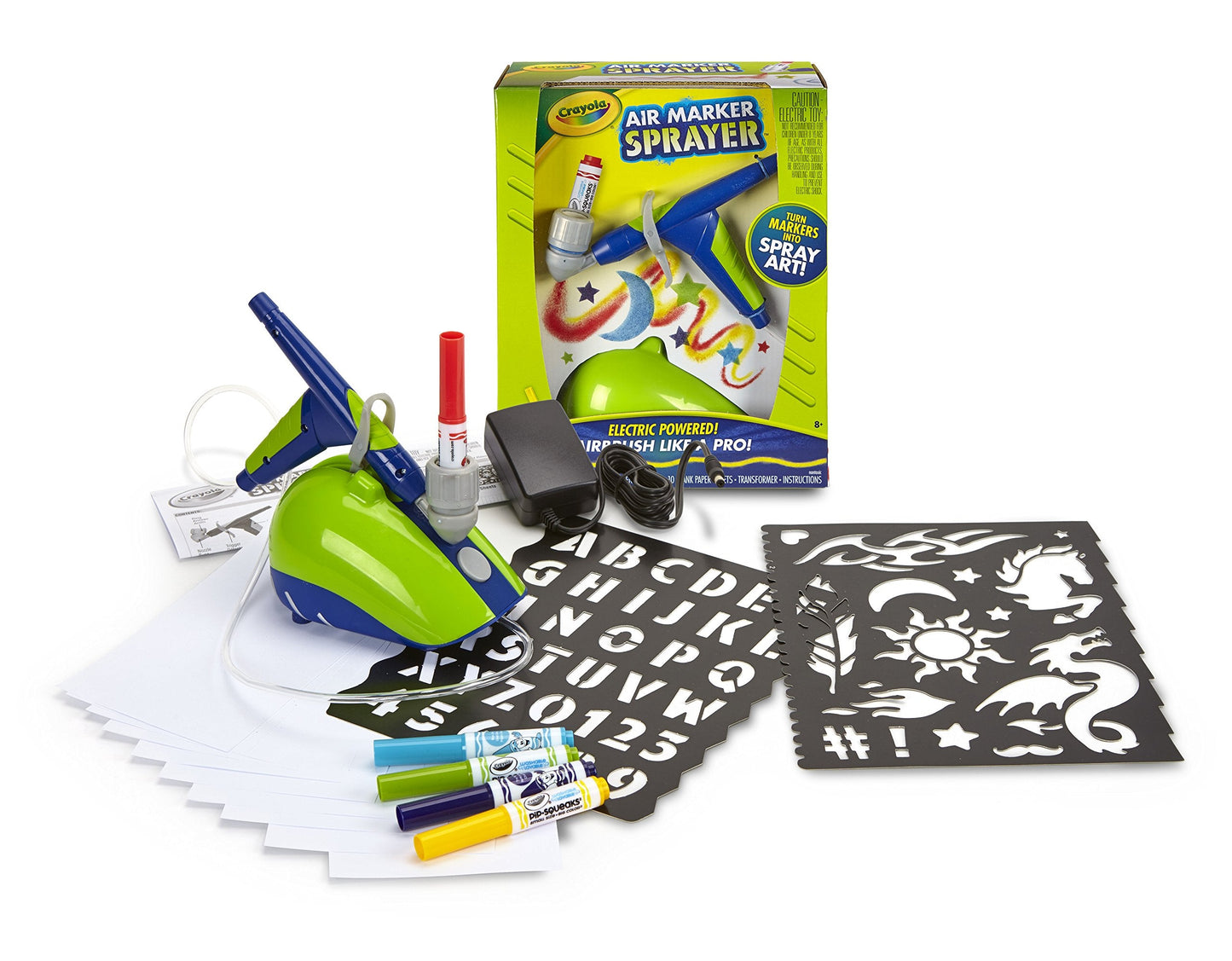 Crayola Air Marker Sprayer Airbrush Kit – Creative Gift for Kids Aged 8–10