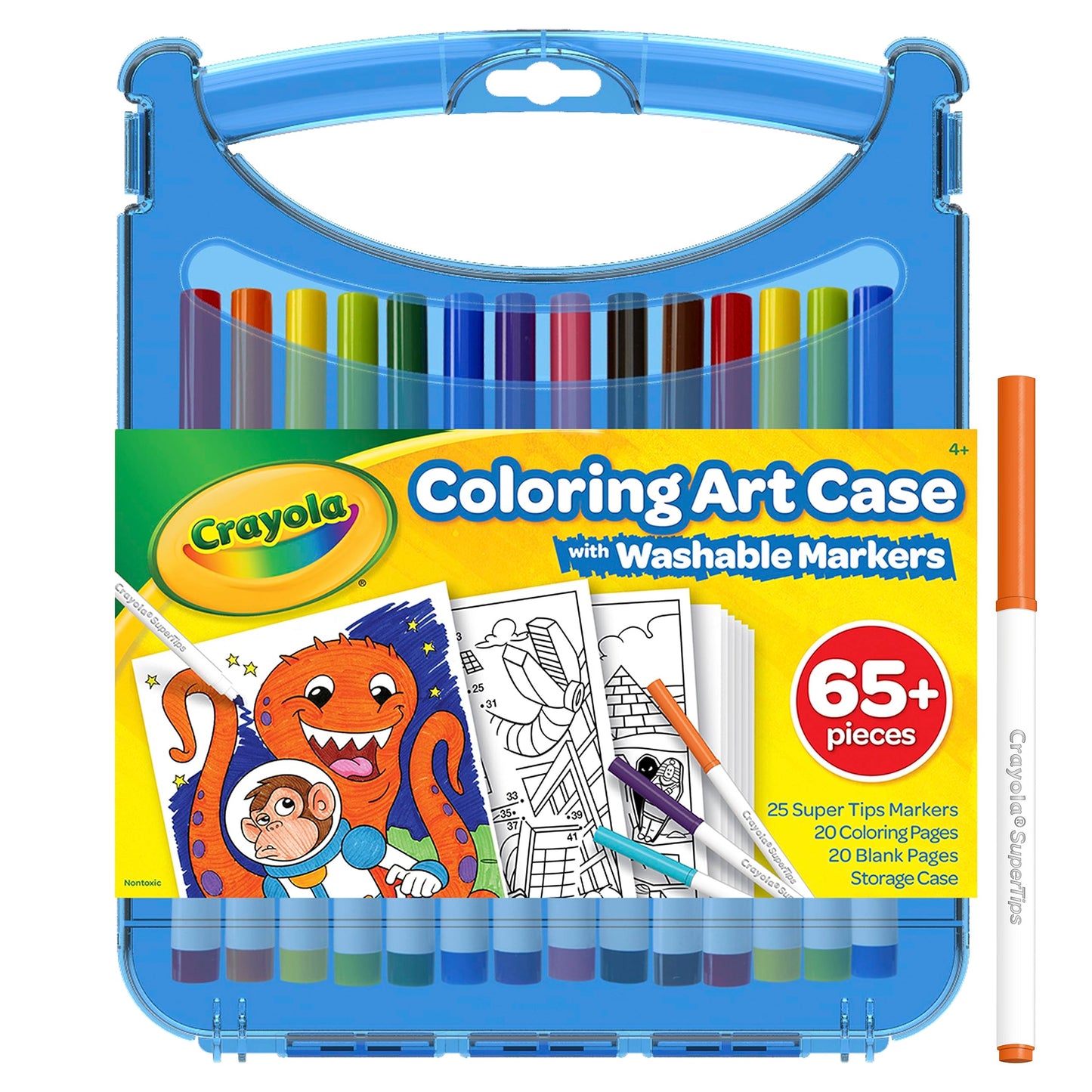 Crayola Super Tips Coloring Art Case – 65-Piece Kids Gift Set
