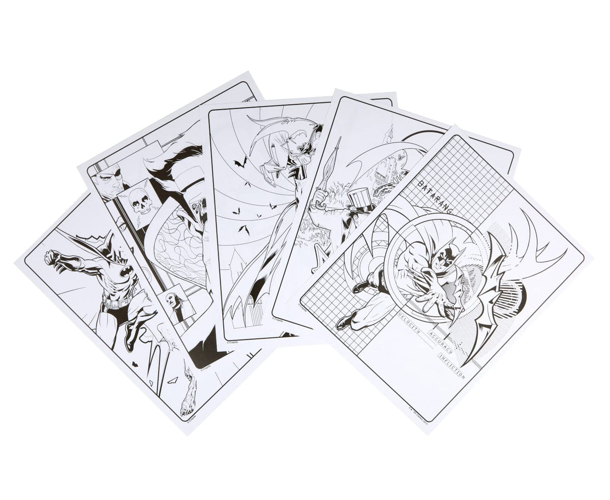 Crayola Batman Coloring Pages (28 Pcs) with Poster – Adult Coloring Gift Set