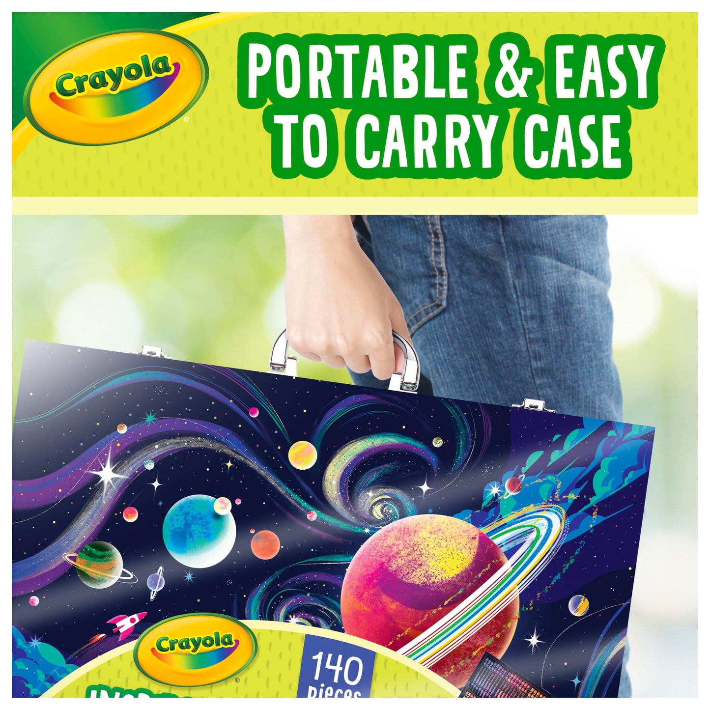 Crayola Inspiration Art Case Space Coloring Set (140pcs) – Kids Art Kit, Easter Gifts, Ages 5+, Amazon Exclusive