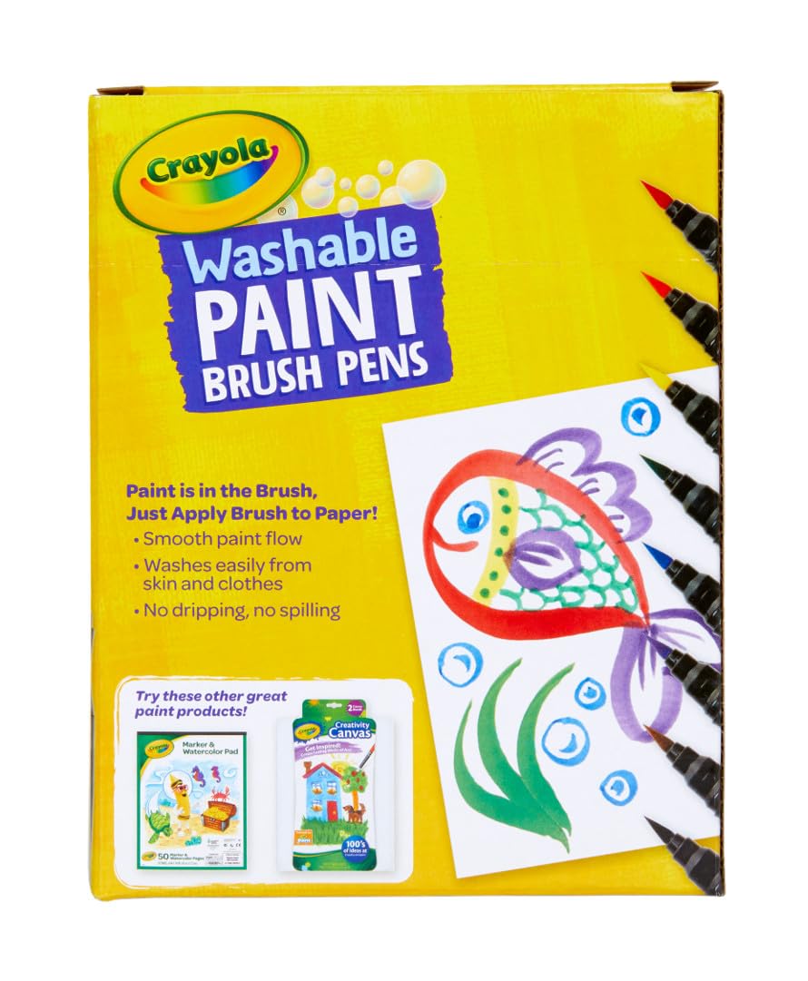 Crayola No-Drip Paint Brush Pens – 40-Count Assorted Colors Set