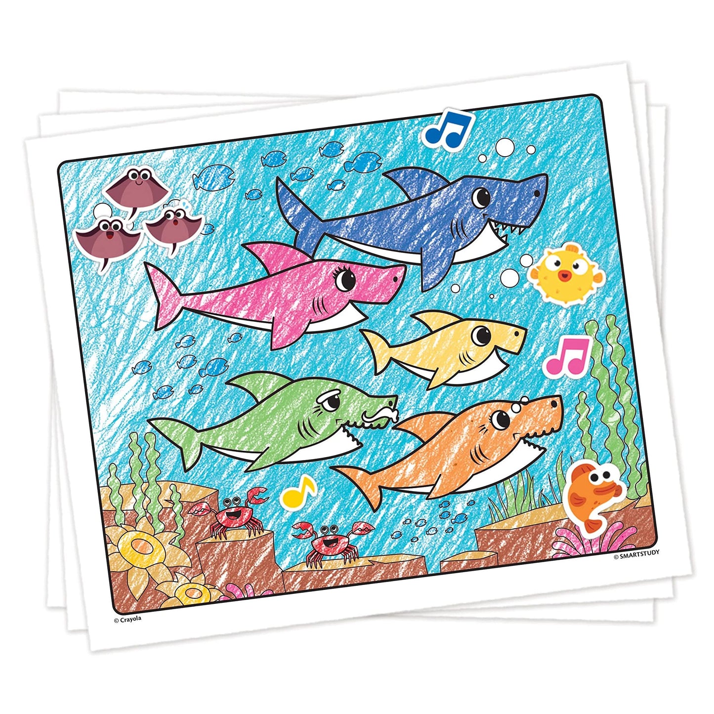 Crayola Baby Shark Coloring Pages & Stickers – Gift for Kids Ages 3–6