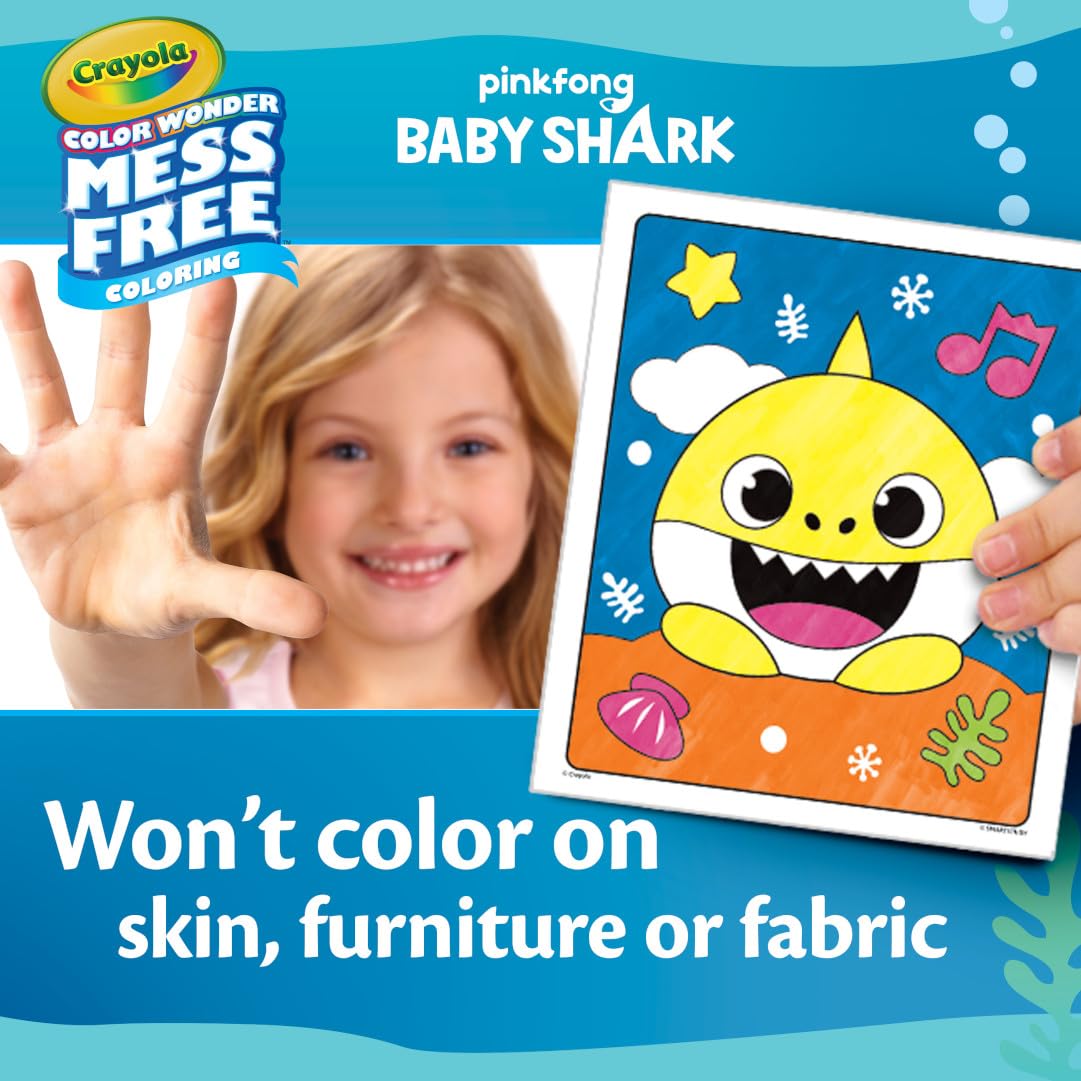 Crayola Baby Shark Color Wonder Pages – Mess-Free Coloring for Toddlers (Ages 3+)