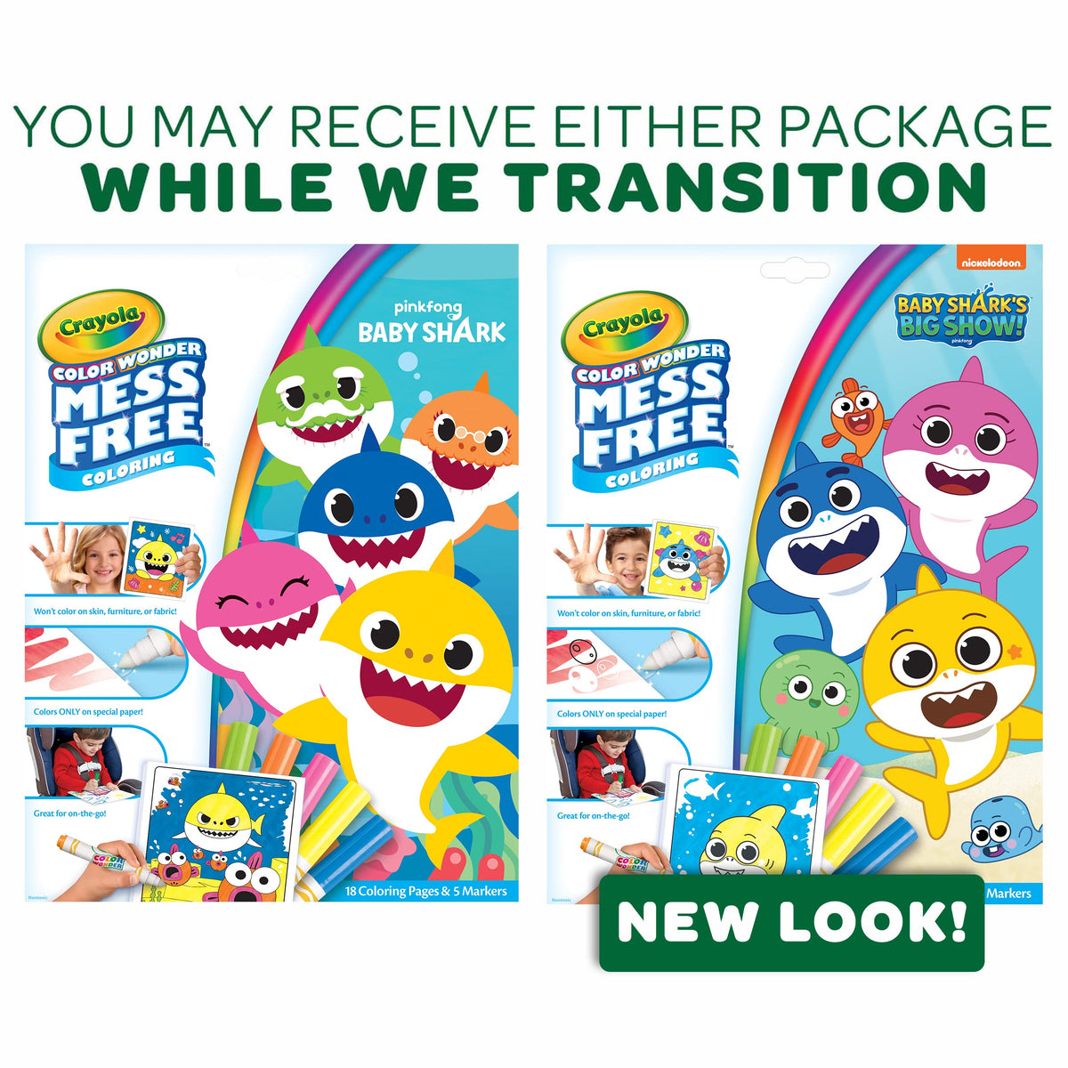 Crayola Baby Shark Color Wonder Pages – Mess-Free Coloring for Toddlers (Ages 3+)