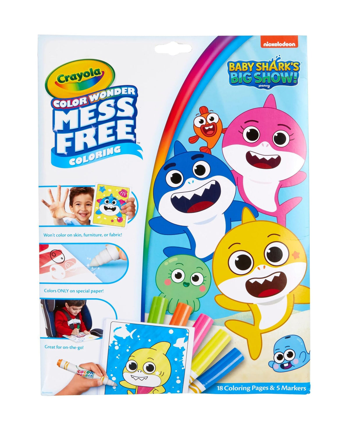Crayola Baby Shark Color Wonder Pages – Mess-Free Coloring for Toddlers (Ages 3+)
