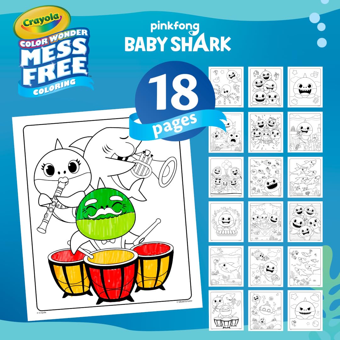 Crayola Baby Shark Color Wonder Pages – Mess-Free Coloring for Toddlers (Ages 3+)