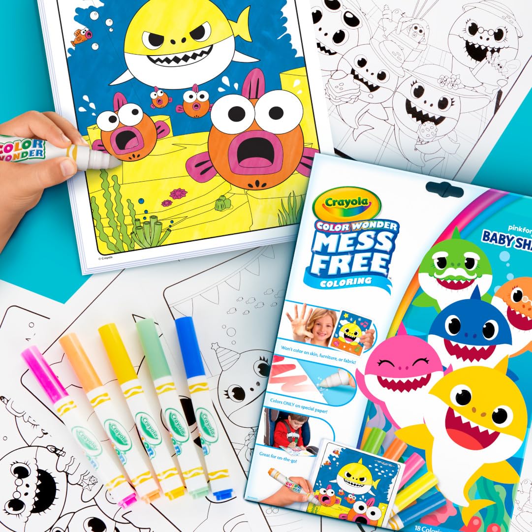 Crayola Baby Shark Color Wonder Pages – Mess-Free Coloring for Toddlers (Ages 3+)