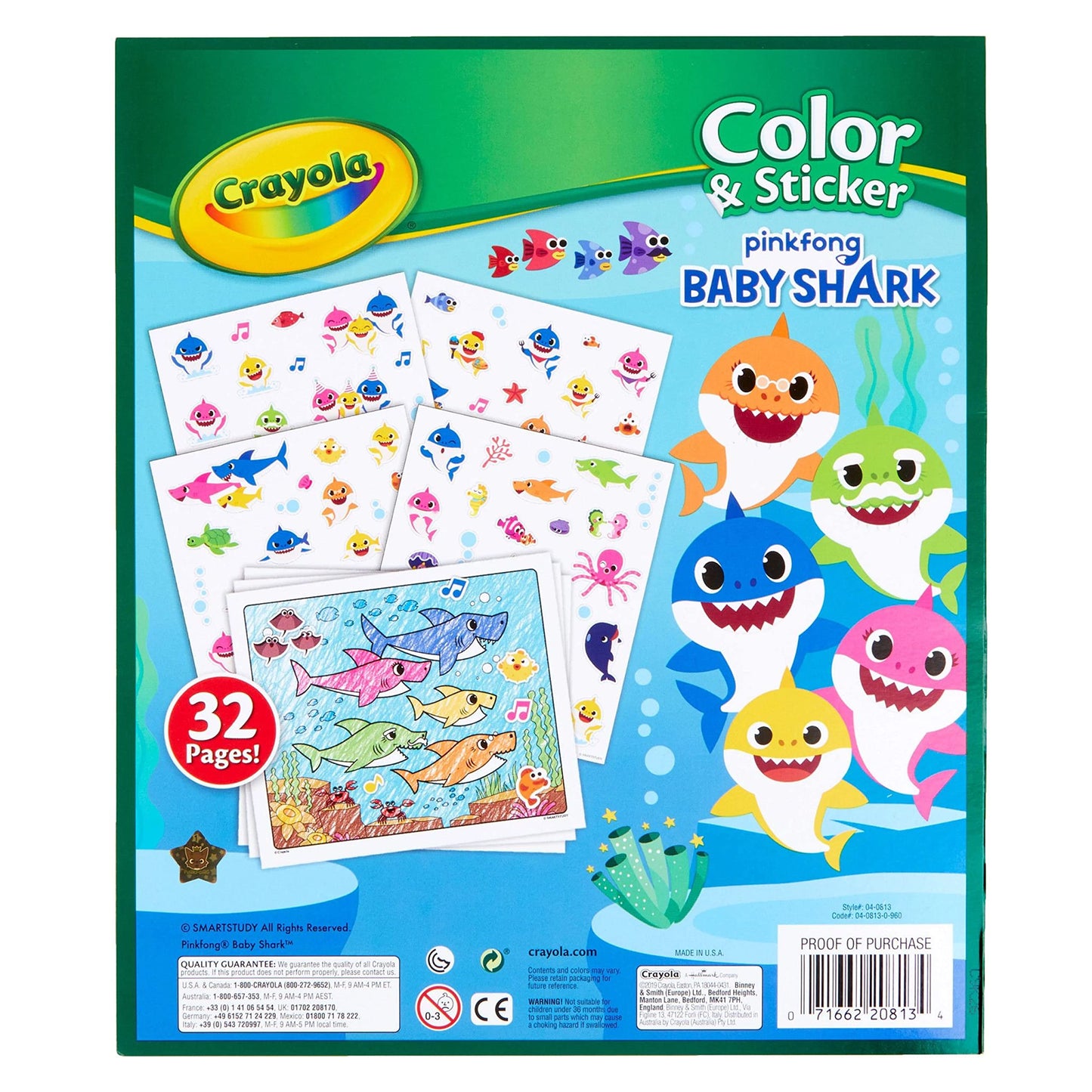 Crayola Baby Shark Coloring Pages & Stickers – Gift for Kids Ages 3–6