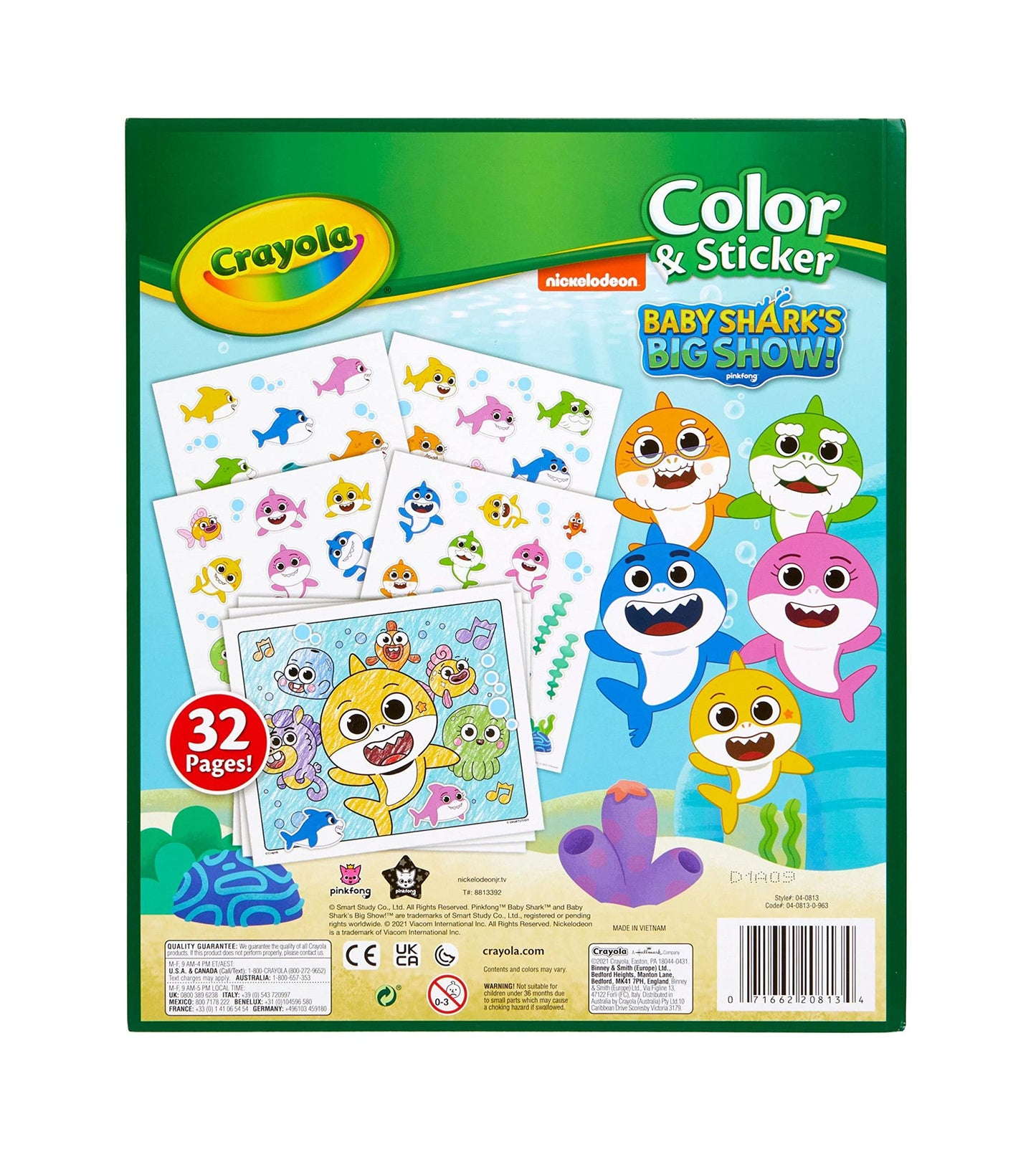 Crayola Baby Shark Coloring Pages & Stickers – Gift for Kids Ages 3–6