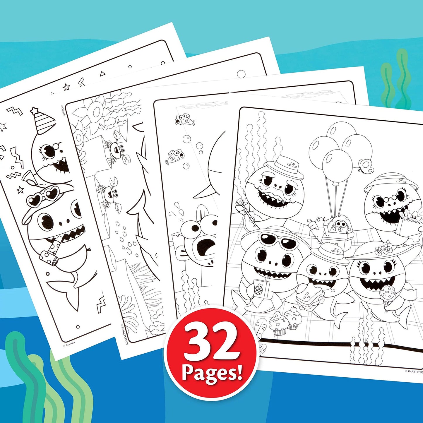 Crayola Baby Shark Coloring Pages & Stickers – Gift for Kids Ages 3–6